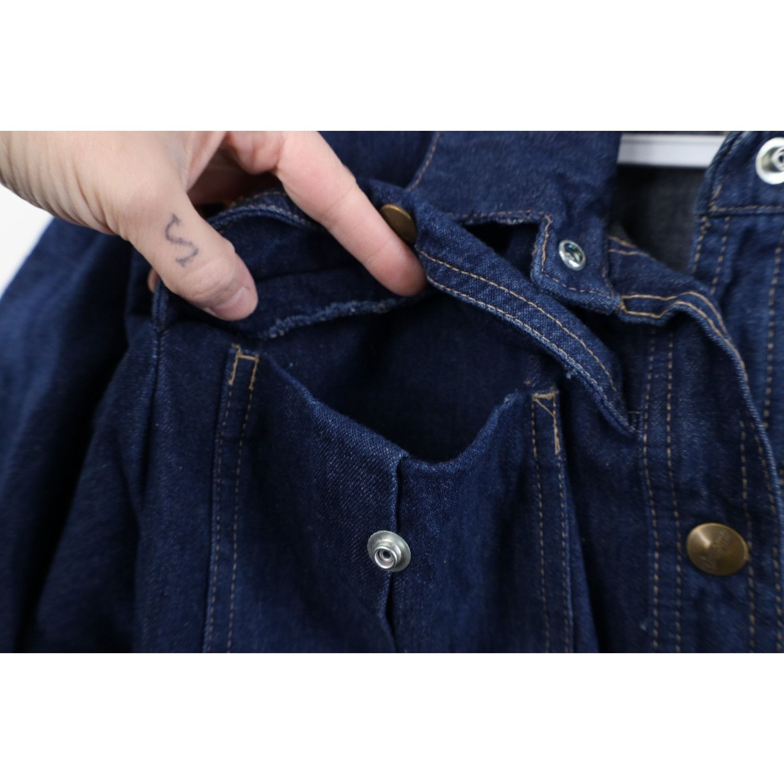 Vintage Deadstock Vintage 70s 80s Streetwear Long Sleeve Denim Dress Size M / US 6-8 / IT 42-44 - 11 Thumbnail