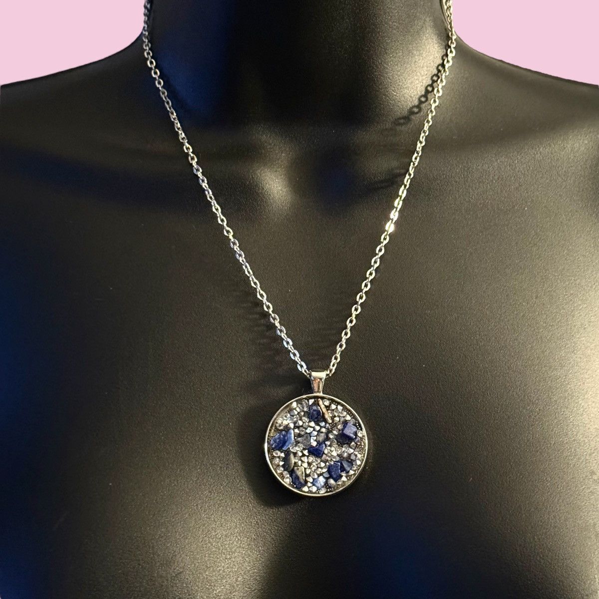 Other Silver tone round druzy pendant necklace Size ONE SIZE - 1 Thumbnail