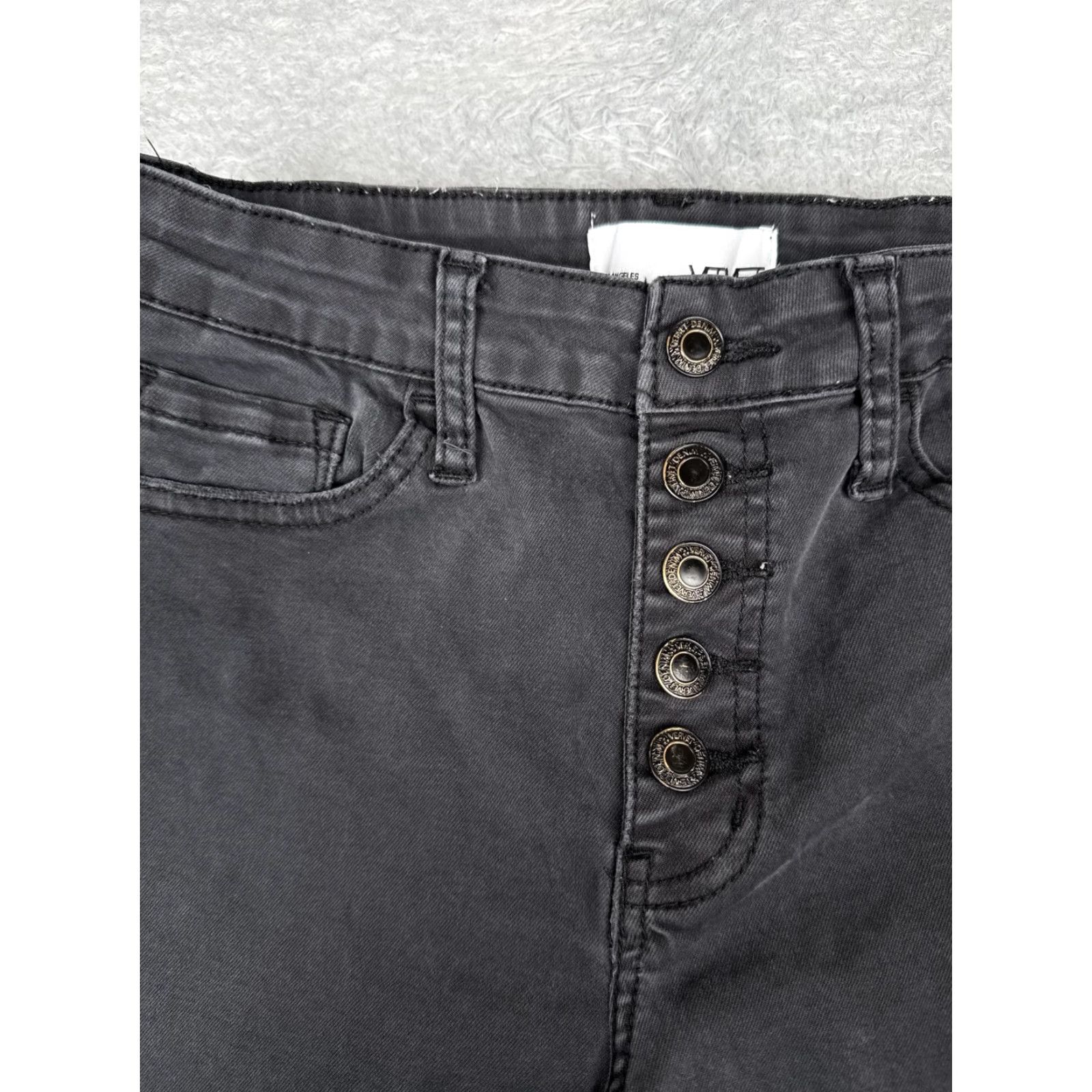 Denime VERVET Jeans Women's 28 Gray Charcoal Wash Mid Rise Wide-Leg Crop 28x25 Denim Size 28" / US 6 / IT 42 - 5 Thumbnail