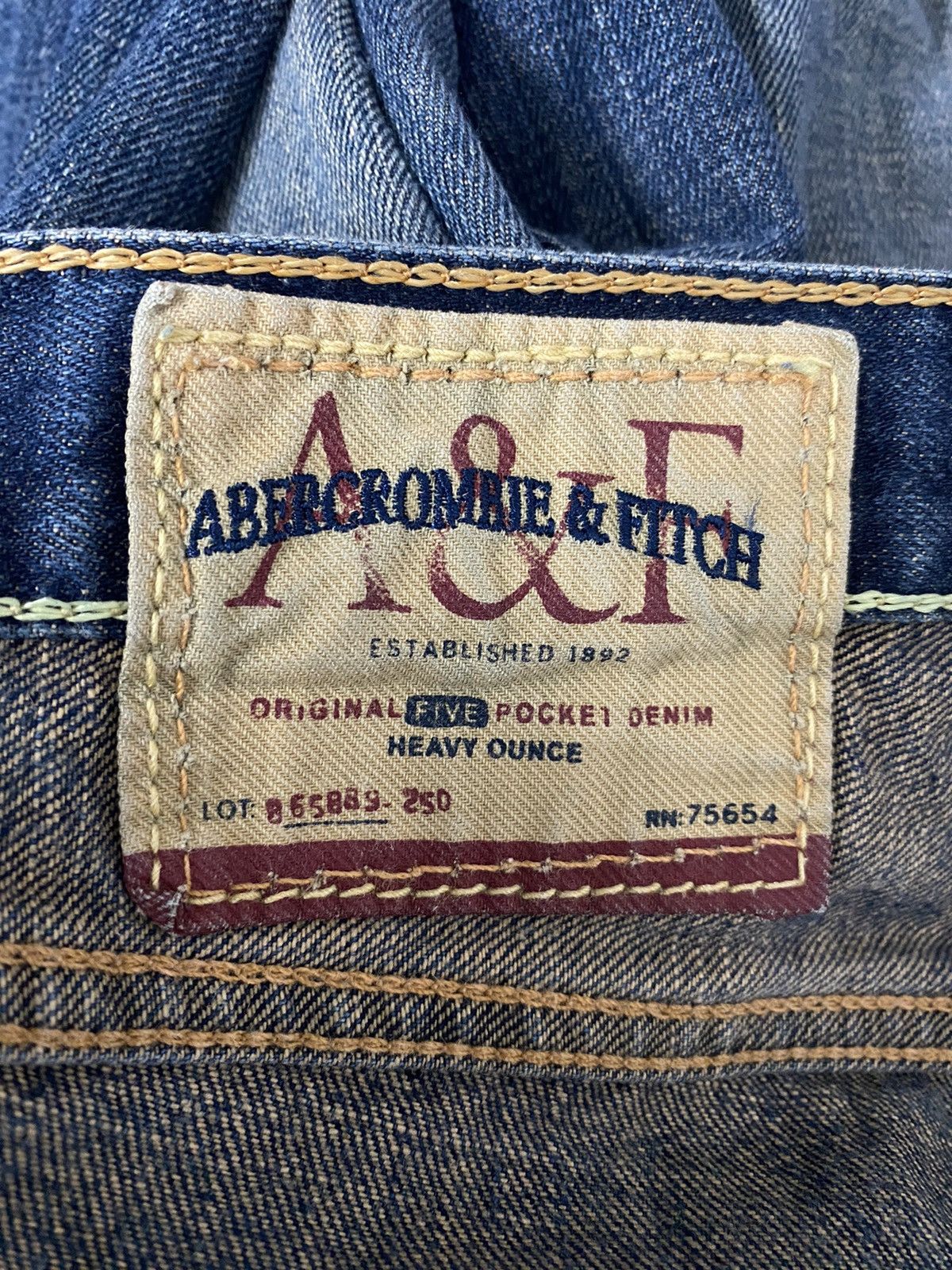 Abercrombie & Fitch Vintage Abercrombie&Fitch Handcrafted Heavy Ounce Jeans Size US 35 - 8 Thumbnail