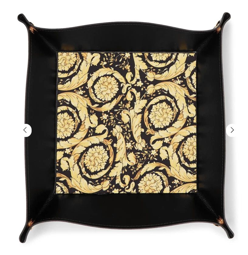 Versace SIGNATURE leather desk catchall barocco yellow Tray key Size ONE SIZE - 1 Thumbnail