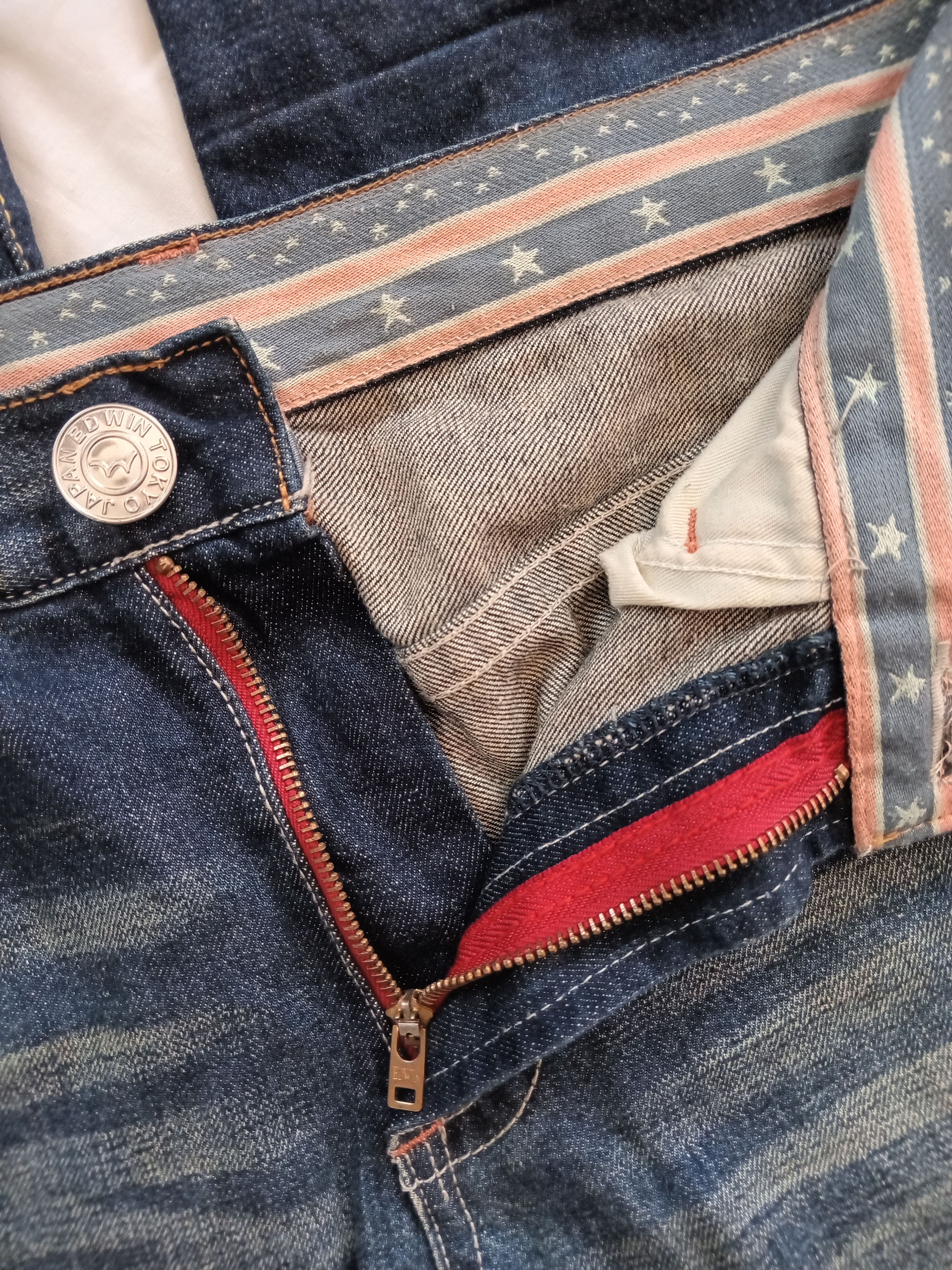 Edwin Edwin 505 Blue Trip Distressed Jeans Size US 29 - 7 Thumbnail