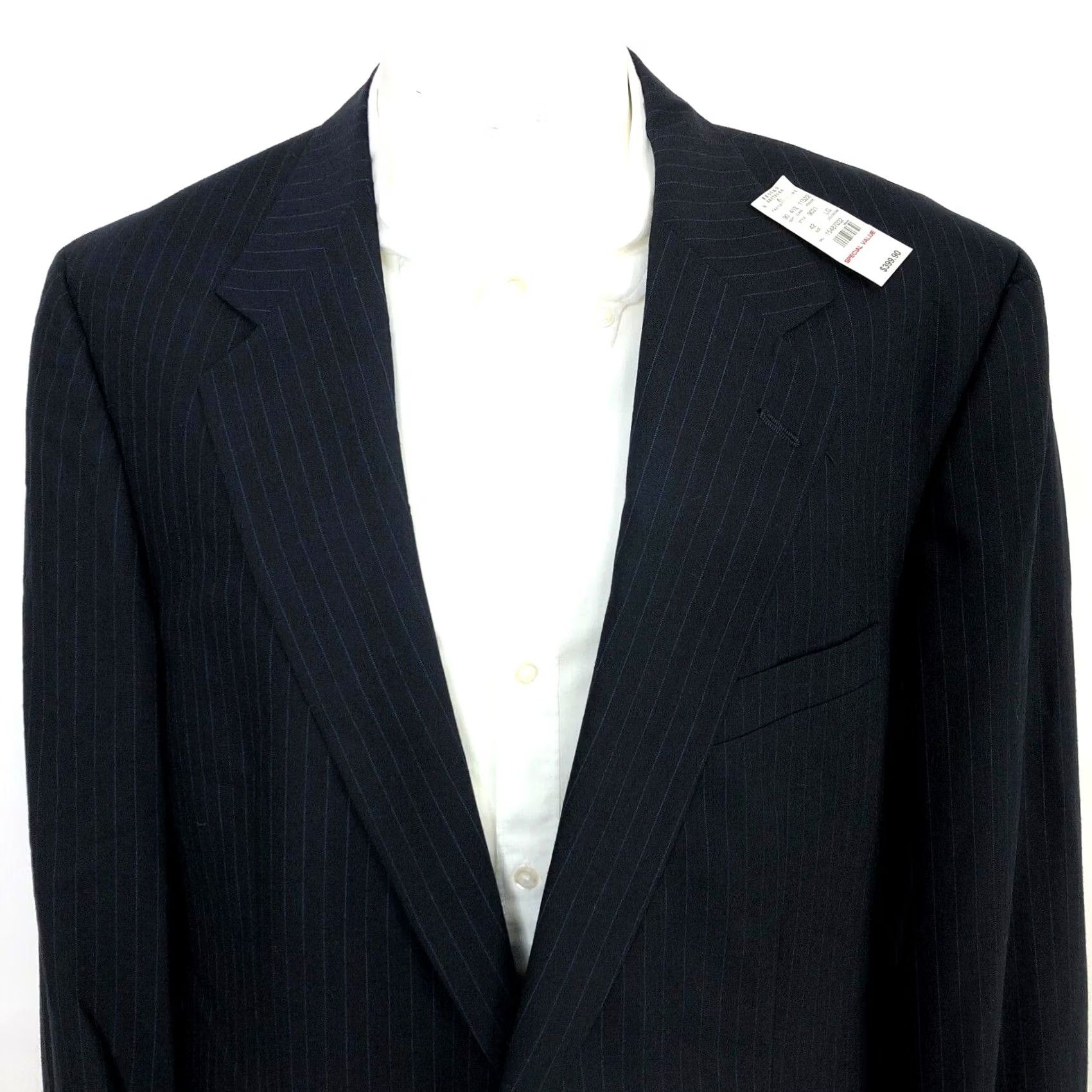 Brooks Brothers Brooks Brothers Suit Jacket Navy Blue 100% Wool Two-Button Big & Tall 46L Men's Regular Coat/Vestless? Size US S / EU 44-46 / 1 - 2 Thumbnail