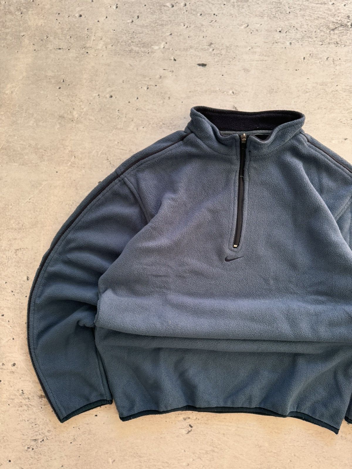 Nike × Vintage NIKE TEDDY 1/3 ZIP VINTAGE CENTER LOGO OVERSIZE SWEATSHIRT Size US XL / EU 56 / 4 - 2 Thumbnail