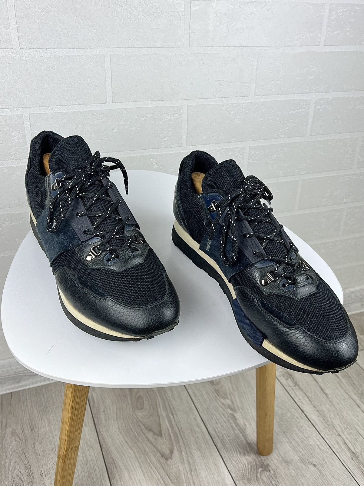 Moncler MONCLER Sneakers Low Top Race Runner Back Logo Nylon Leather Size US 10 / EU 43 - 2 Thumbnail