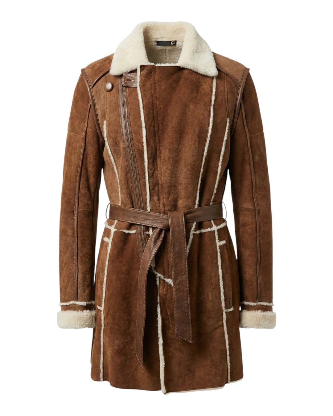 SUEDE LEATHER SHEARLING HEAVY COAT