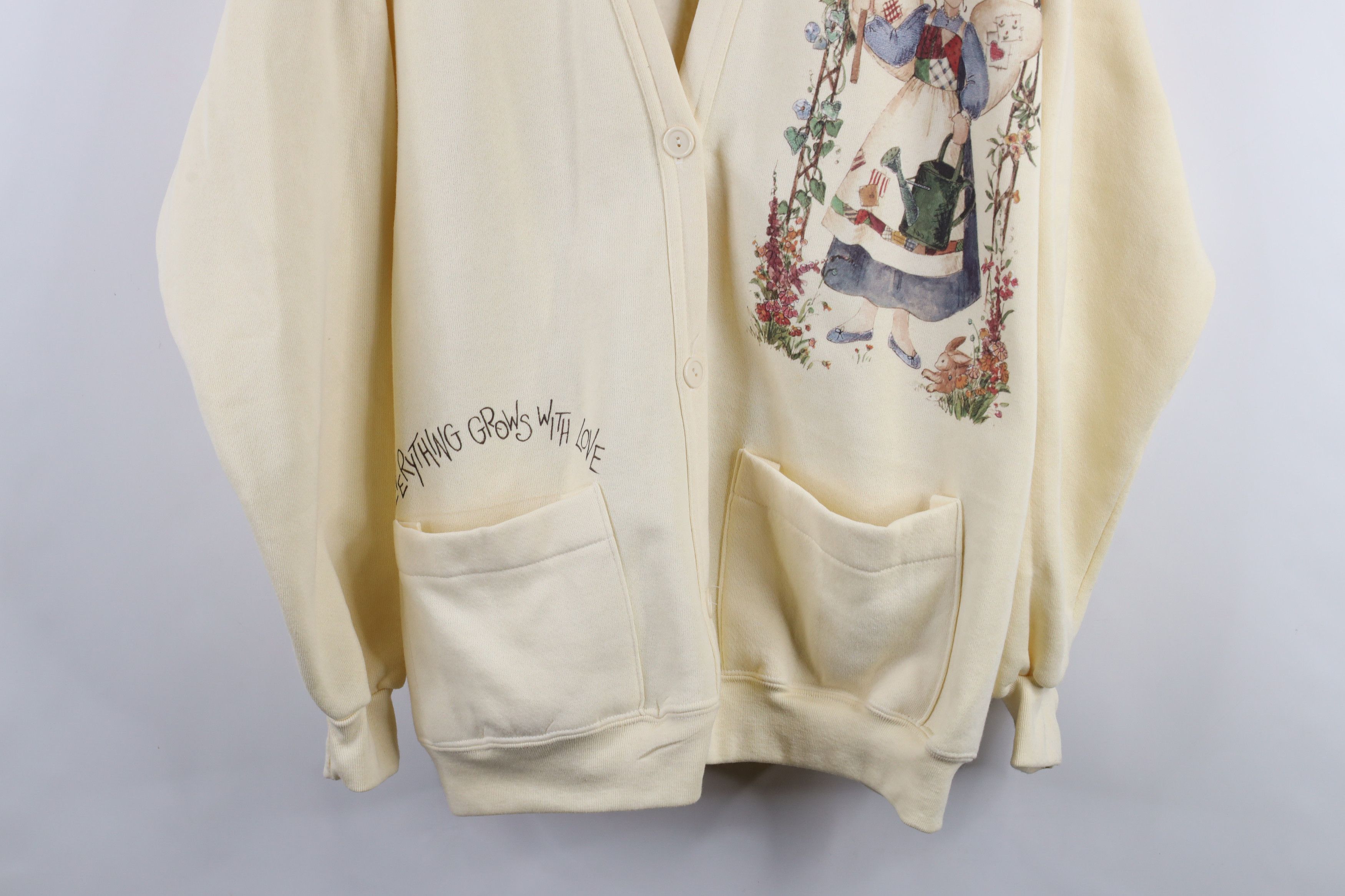 Vintage Vintage 90s Streetwear Flower Garden Cardigan Sweatshirt USA Size XXL / US 16-18 / IT 52-54 - 3 Thumbnail
