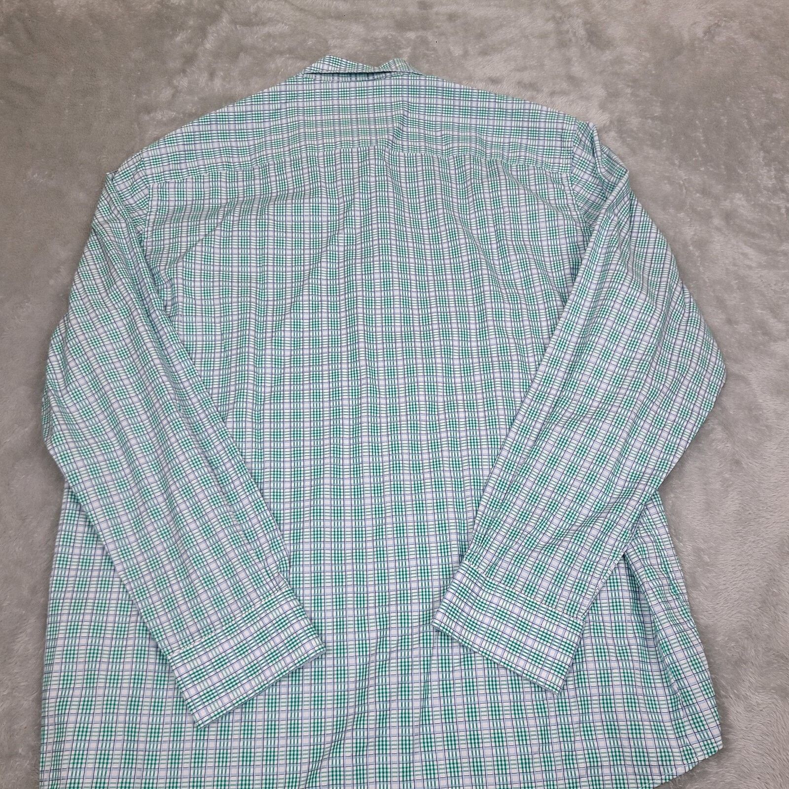 Johnston & Murphy Johnston & Murphy Shirt Blue Green Plaid Long Sleeve XL Size US XL / EU 56 / 4 - 4 Thumbnail