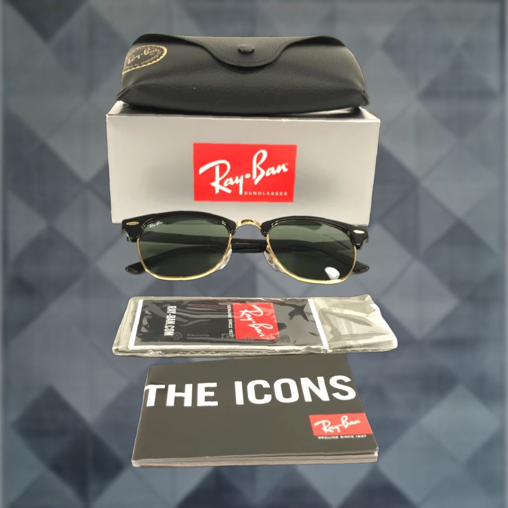 VINTAGE Ray-Ban Clubmaster Sunglasses Men's Square Acetate Metal