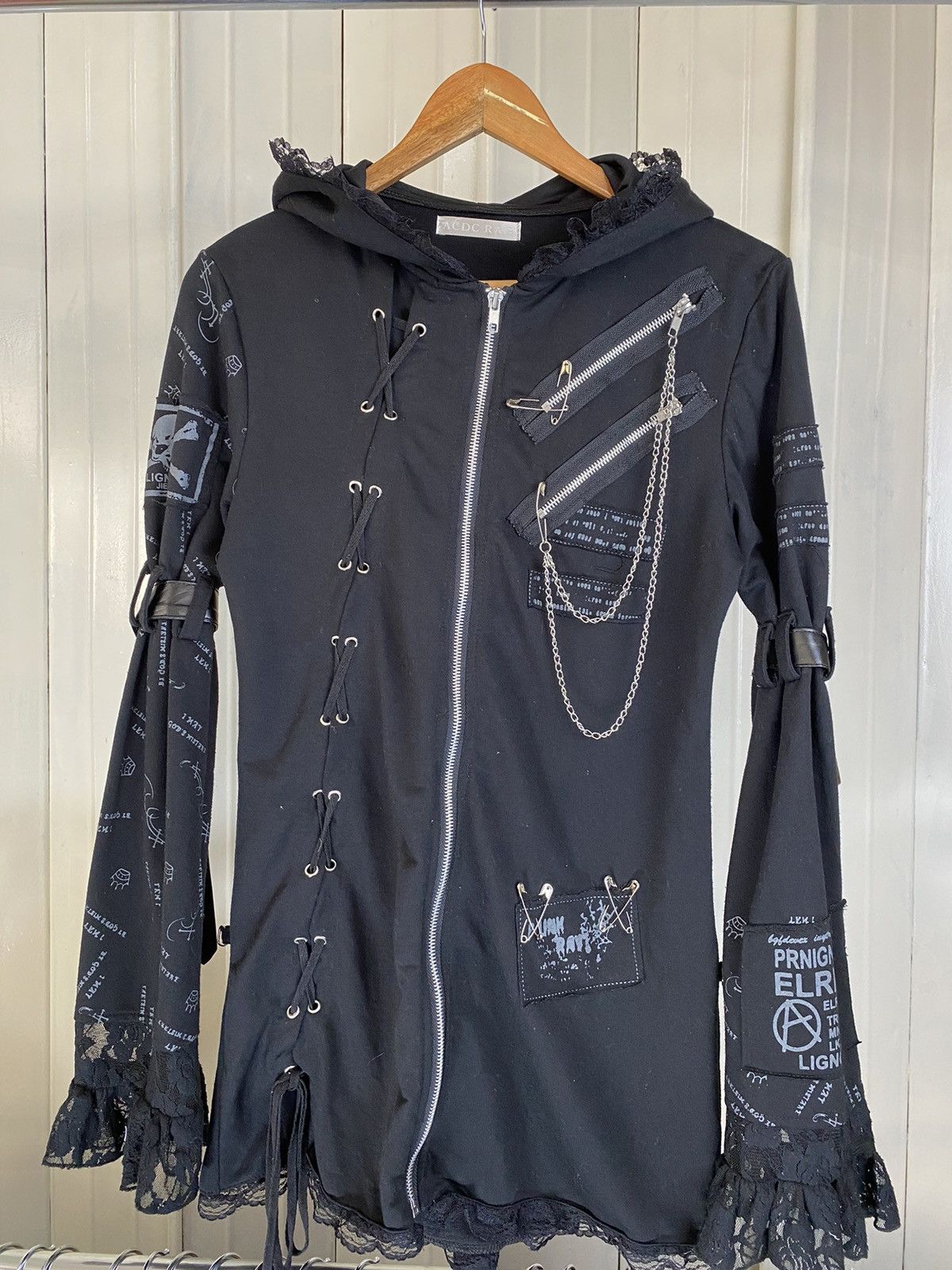 If Six Was Nine ACDC Rag Punk Grunge Seditionaries Cat Hoodie Design Size US S / EU 44-46 / 1 - 2 Thumbnail