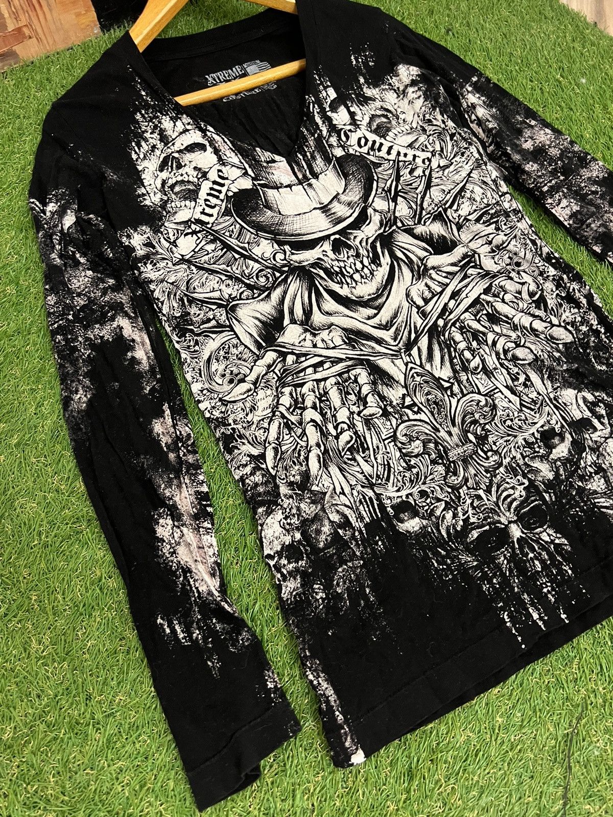 Affliction × Ed Hardy × Tapout Rare Wings Cross Thermal Longsleeve Y2K Affliction Style Size M / US 6-8 / IT 42-44 - 7 Thumbnail