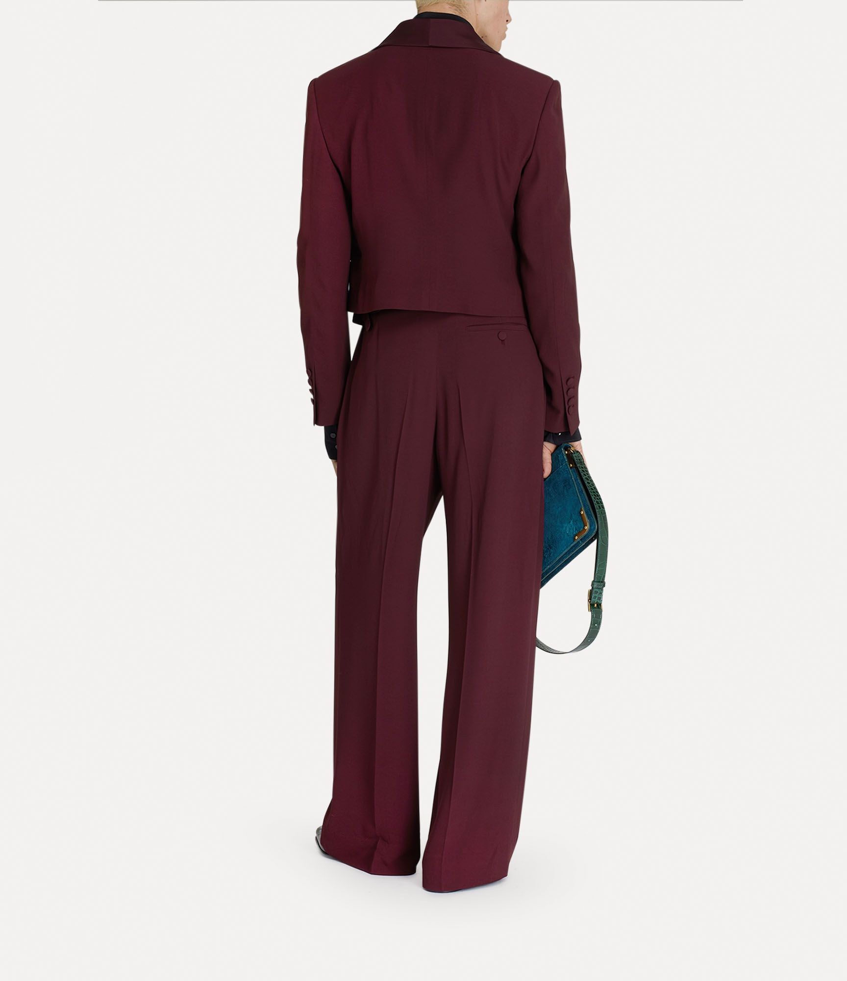 Vivienne Westwood o1f1d3z0525 Cropped Bellboy Jacket Viscose in Burgundy Size US L / EU 52-54 / 3 - 3 Thumbnail
