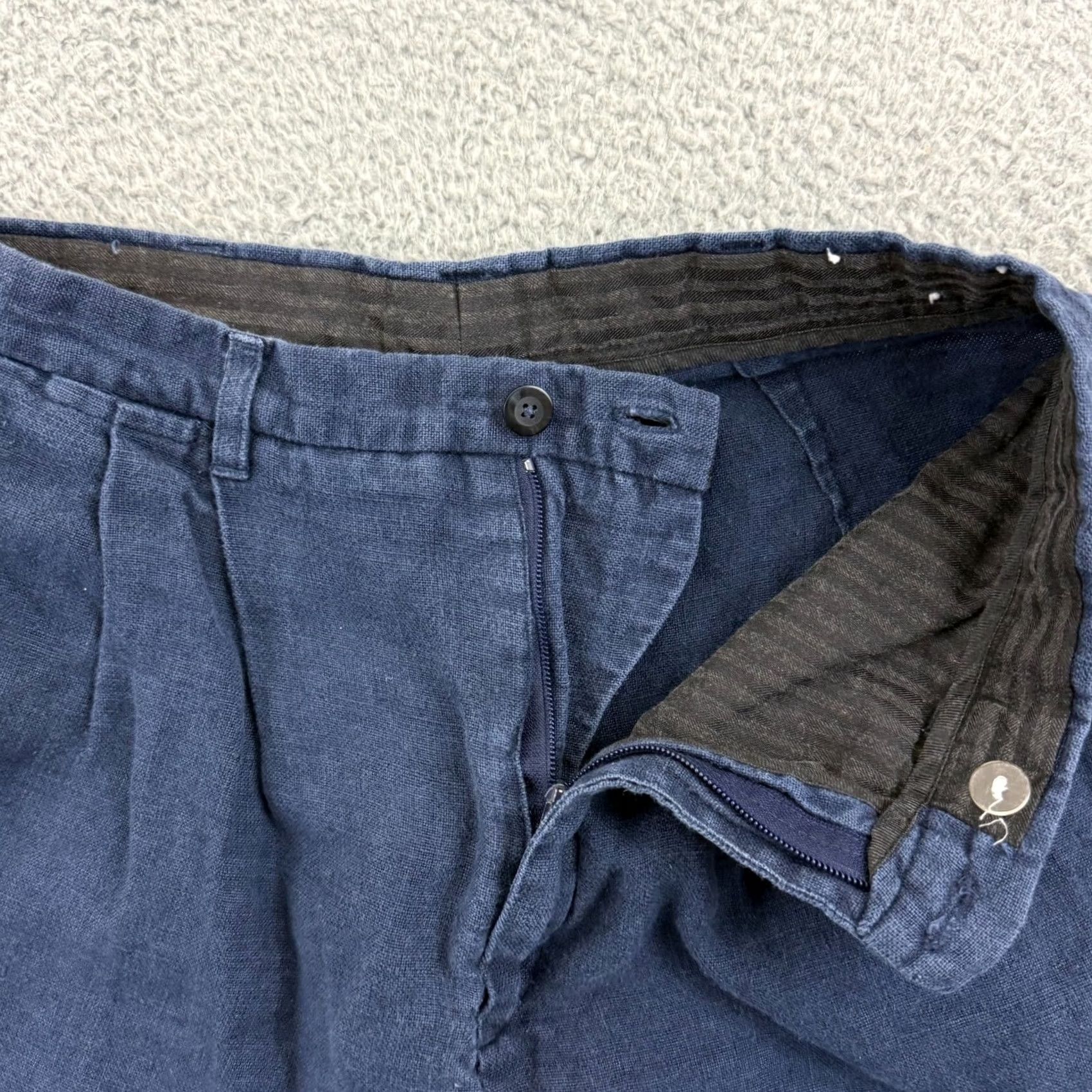 Lands' End VINTAGE Lands' End Bermuda Shorts Womens 6 Blue Linen High Rise 8" Pocket Pockets 80s 90s Preppy USA Mens Womens Girls Size 28" / US 6 / IT 42 - 6 Thumbnail