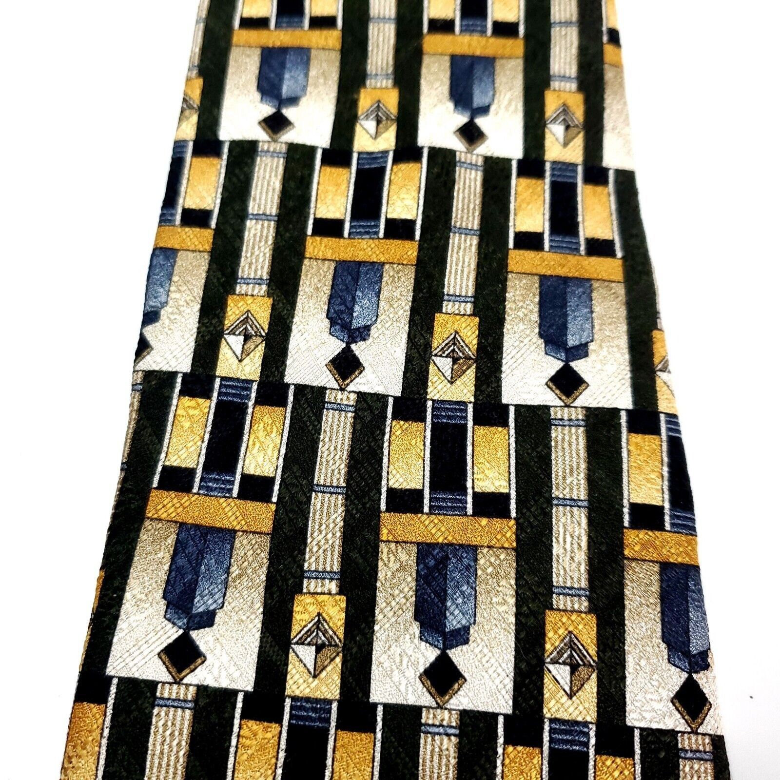 Fumagalli Fumagalli Silk Tie Print Yellow Abstract Short Wide Size ONE SIZE - 2 Thumbnail