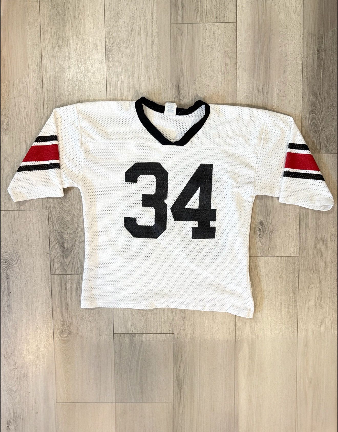Other Mesh White, Black & Red Baggy Athletic Knit Football Jersey Size US XL / EU 56 / 4 - 2 Thumbnail