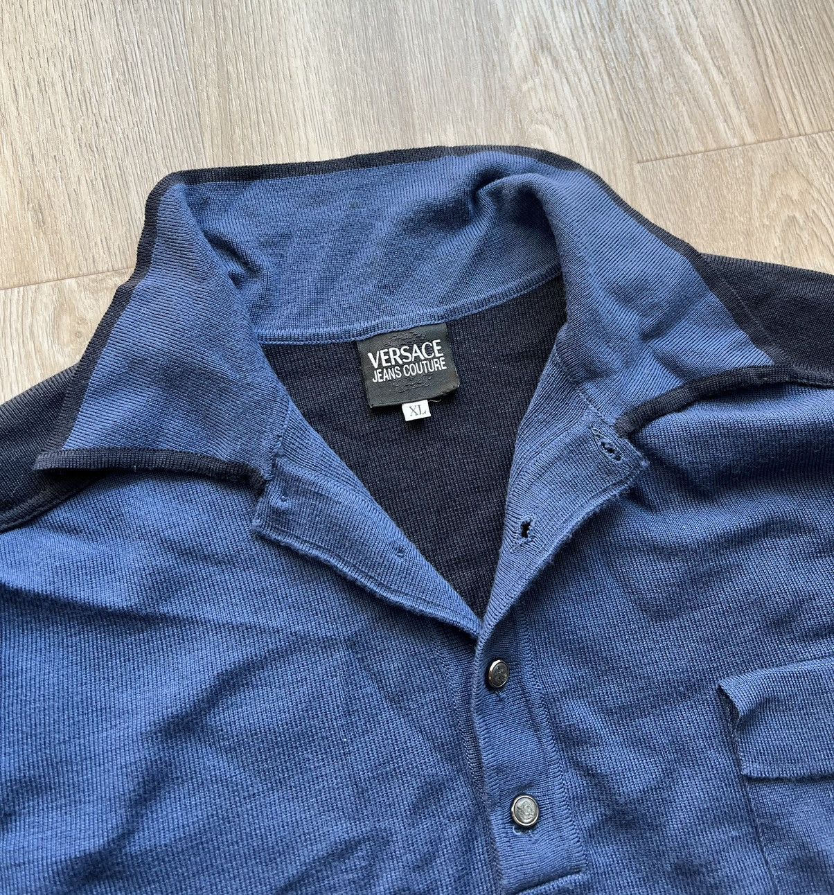 Versace × Versace Jeans Couture × Vintage Vintage Versace Jeans Couture 1/3 Button Sweater Size US XL / EU 56 / 4 - 6 Thumbnail