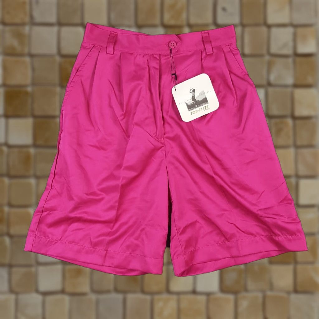 Vintage VINTAGE Top Flite Women's Chino Shorts 8 High Waist Pleated Relaxed Pink Summer Athletic Casual Y2K Size 30" / US 8 / IT 44 - 1 Thumbnail