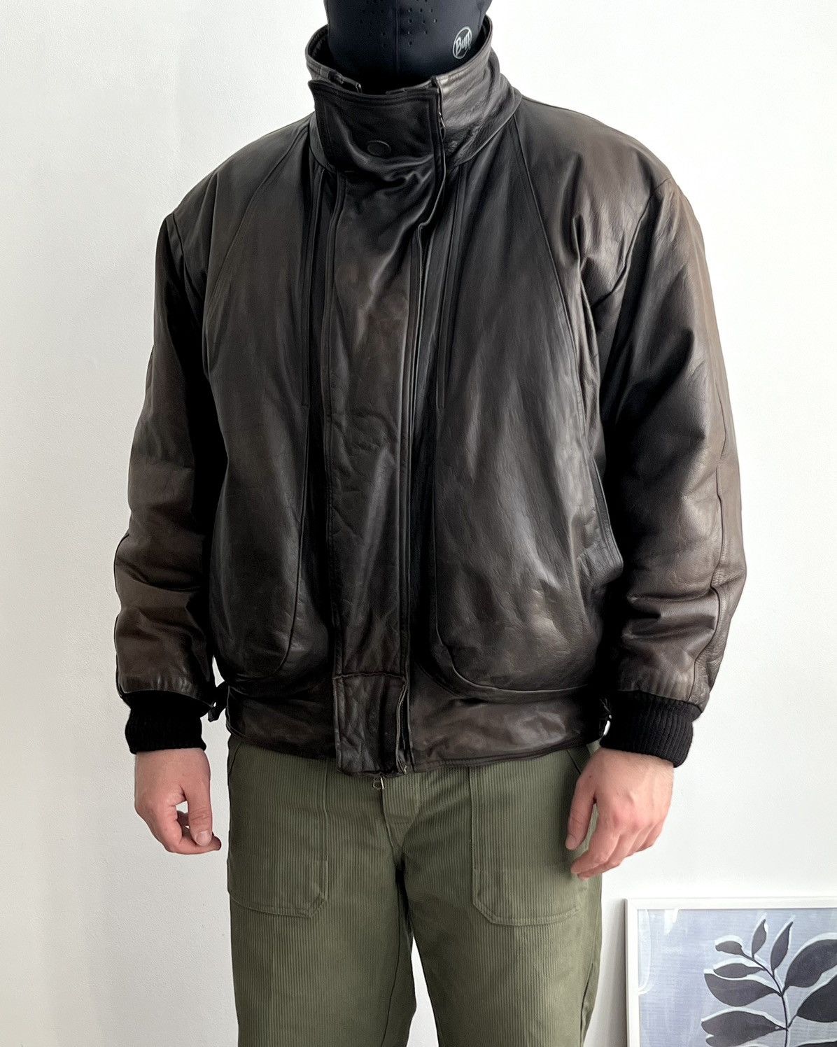 Marithe + Francois Girbaud 🔥1980s Marithe Francois Girbaud Leather Down Aviation Bomber Size US XL / EU 56 / 4 - 5 Thumbnail