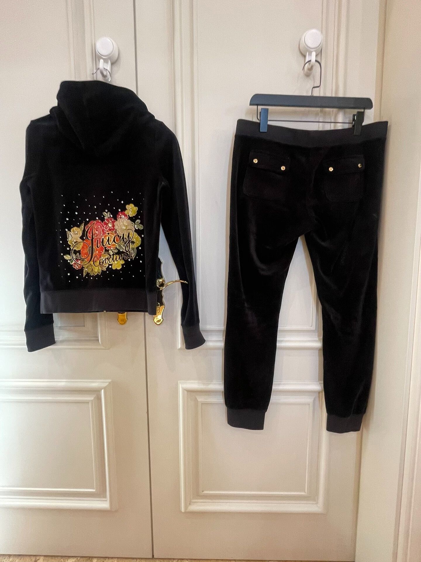 Juicy Couture Juicy Couture Black Velvet Tracksuit Set Size M / US 6-8 / IT 42-44 - 1 Thumbnail