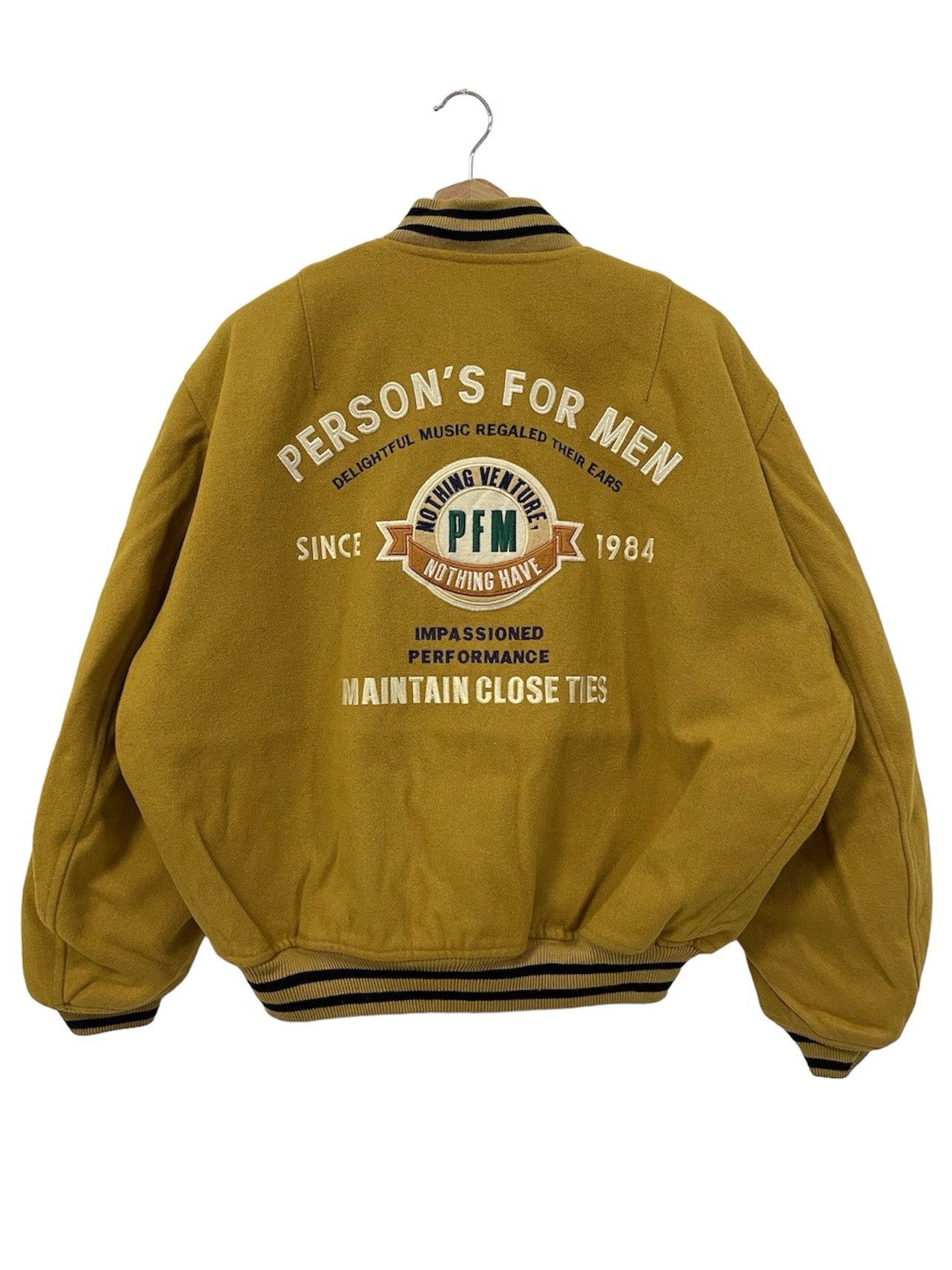 image of Persons x Varsity Jacket Vintage Person’S For Men Wool Letterman Bomber Jacket (Size XL)