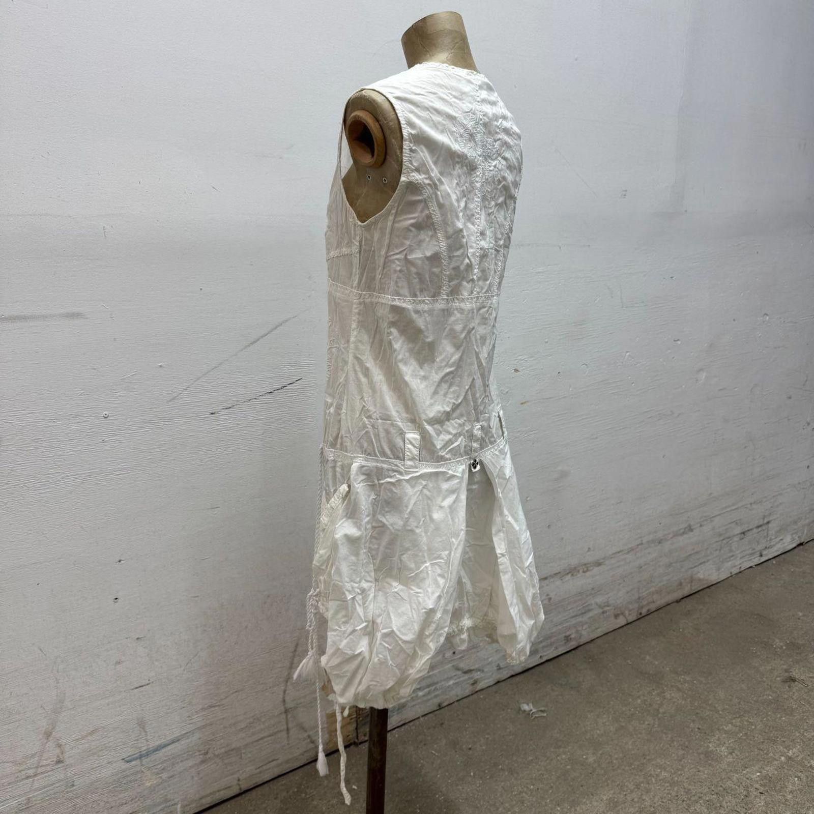 Other Vintage La Mode Est à Vous White Cotton Parachute Dress Size S / US 4 / IT 40 - 8 Thumbnail