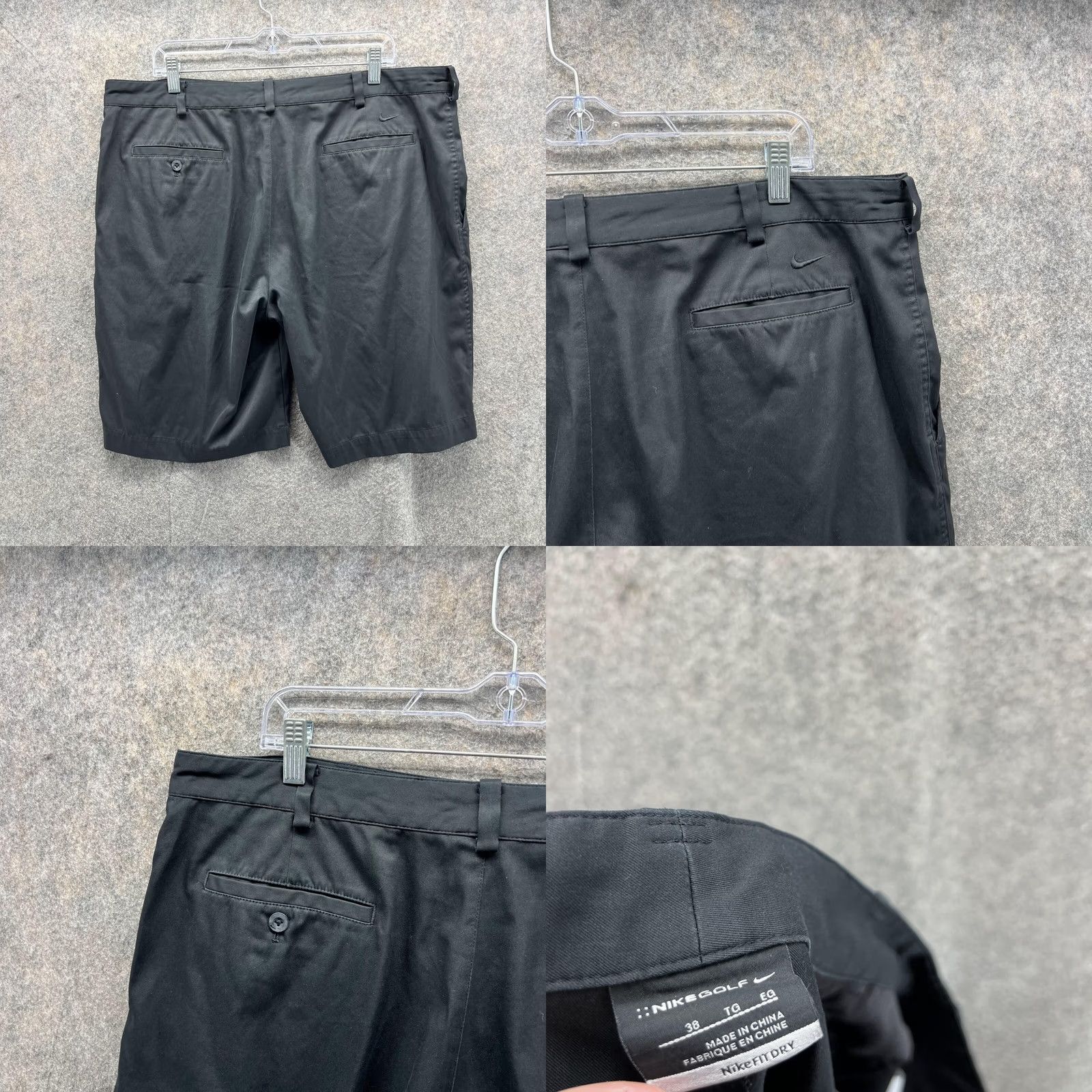 Nike VINTAGE Nike Shorts Men 38 Black Chino Flat Athletic Golf Dri Fit Swoosh Golf Shorts Mens Size US 38 / EU 54 - 8 Thumbnail