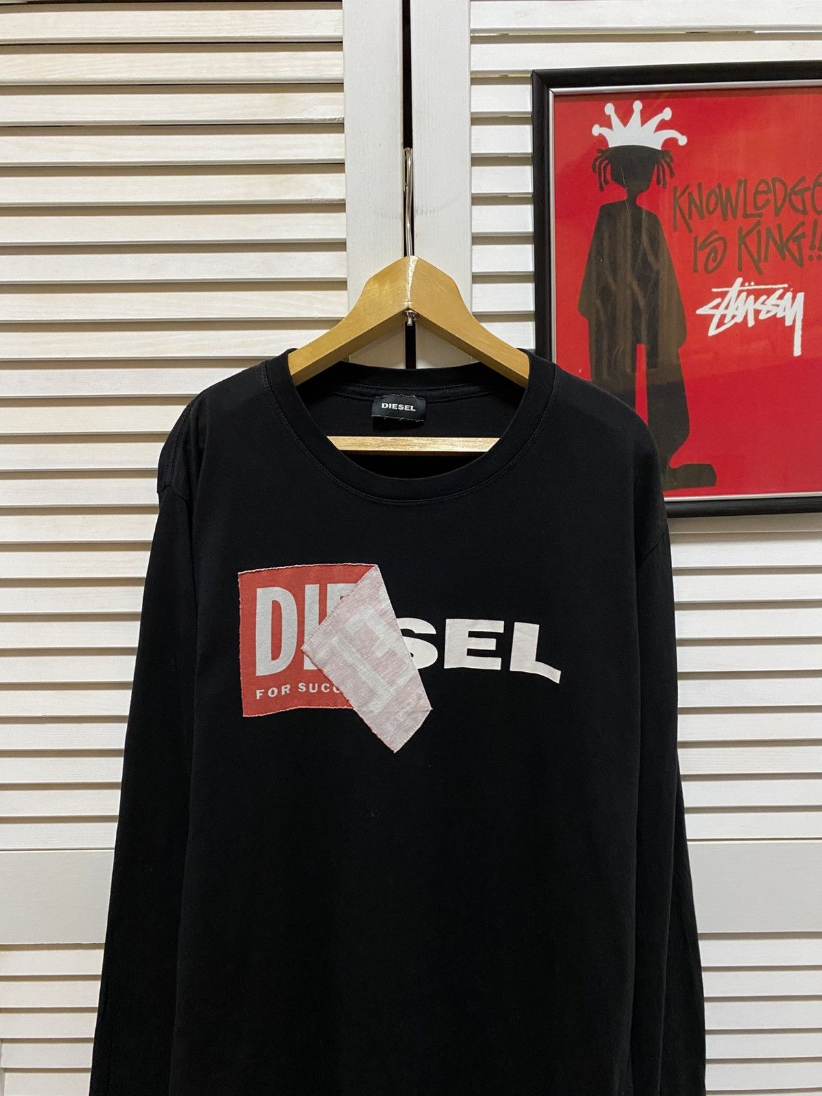 Diesel Long Sleeve Shirt DIESEL Big Logo Print Luxury Casual Size US L / EU 52-54 / 3 - 3 Thumbnail