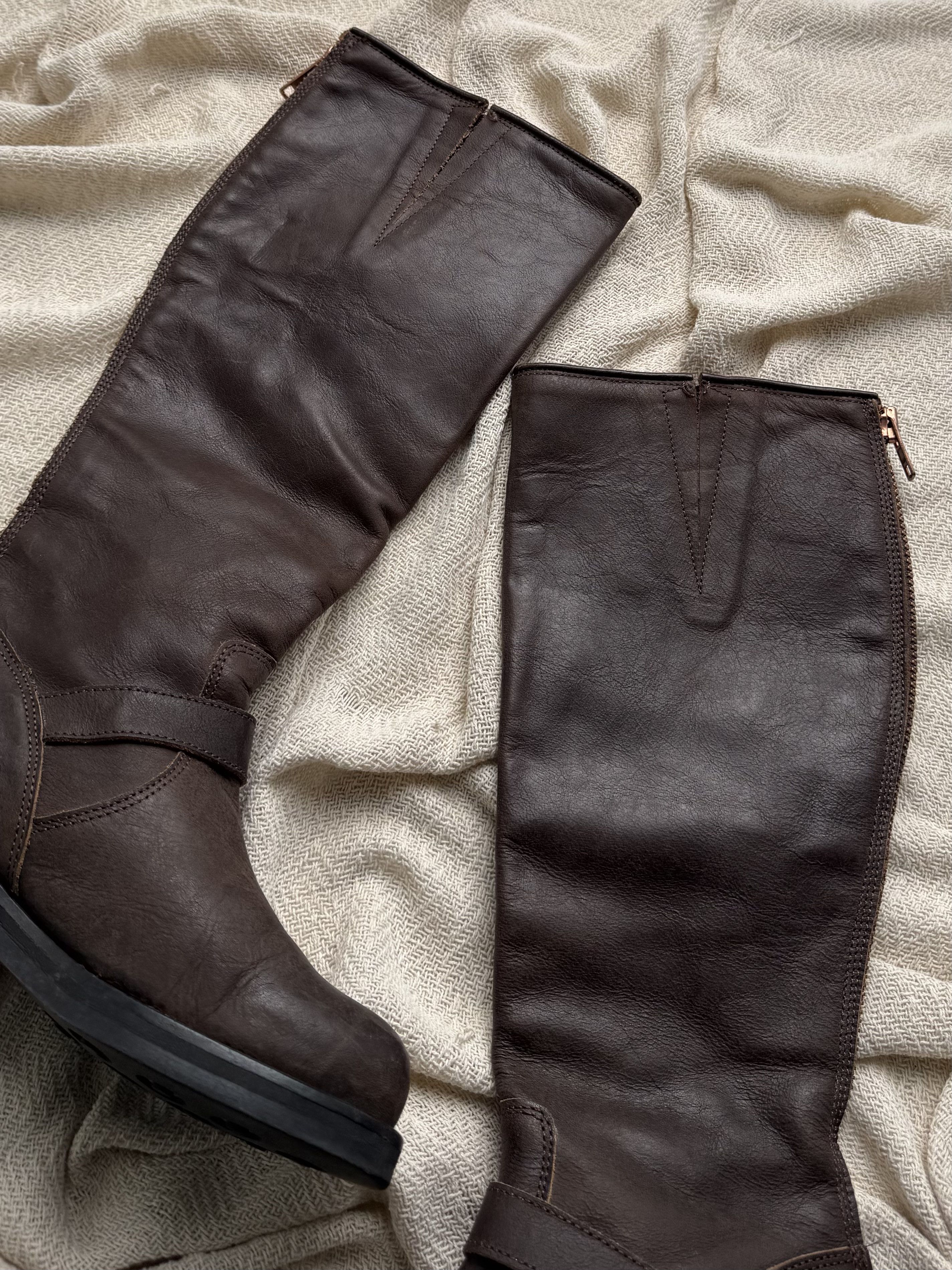 Vintage Vintage Leather Knee High Boots Buckle Riding Casual Zip Size US 6.5 / IT 36.5 - 5 Thumbnail