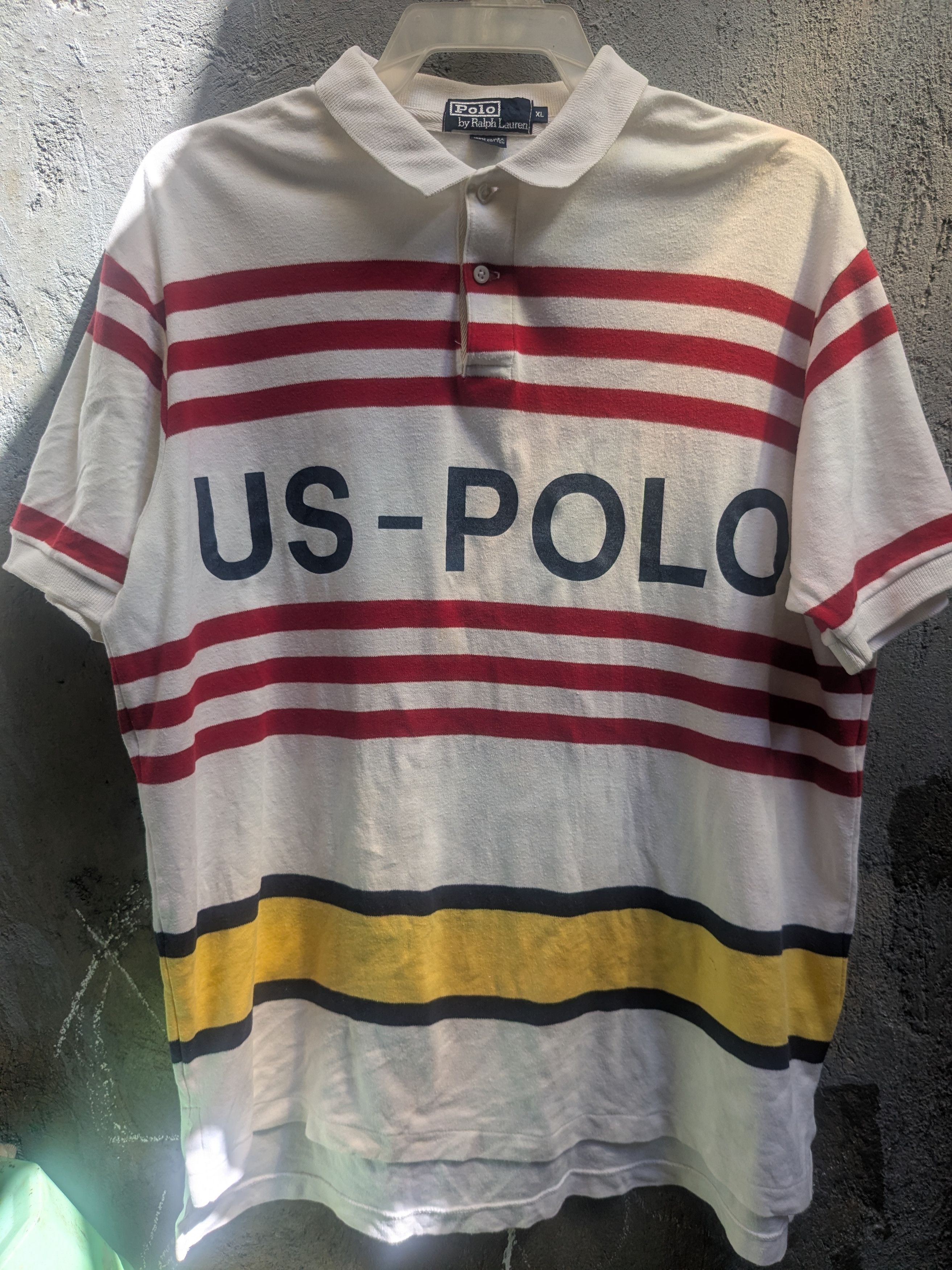 Polo Ralph Lauren polo Ralph Lauren 90's polo shirt multicolor made in usal Size US XL / EU 56 / 4 - 1 Thumbnail
