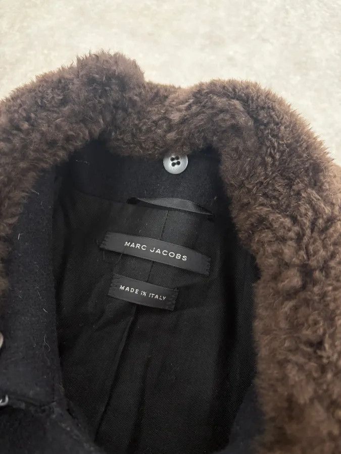Marc Jacobs 2010s Marc Jacobs Black Detachable Fur Wool Long Coat Size US M / EU 48-50 / 2 - 5 Thumbnail