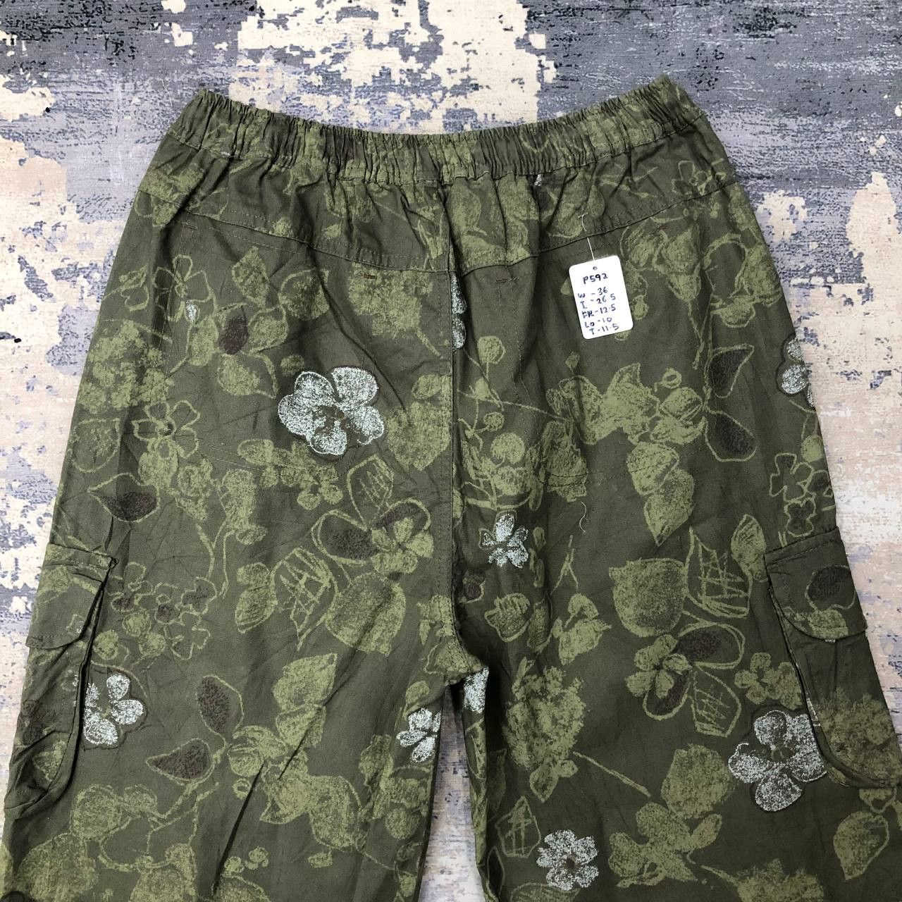 Japanese Brand P592 JAPAN CARGO PANTS FULLPRINT FLOWER MOTIF Size US 36 / EU 52 - 4 Thumbnail
