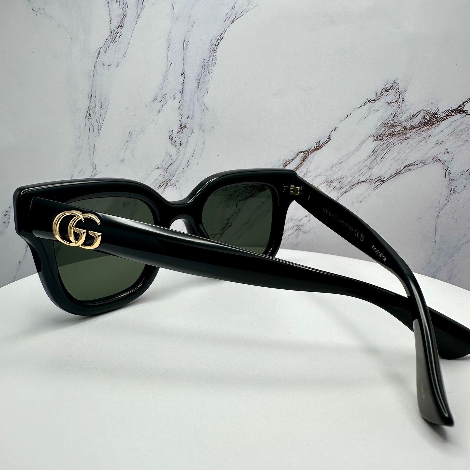 Gucci New GUCCI Sunglasses Black & Gold GG Logo Square Round Size ONE SIZE - 15 Thumbnail