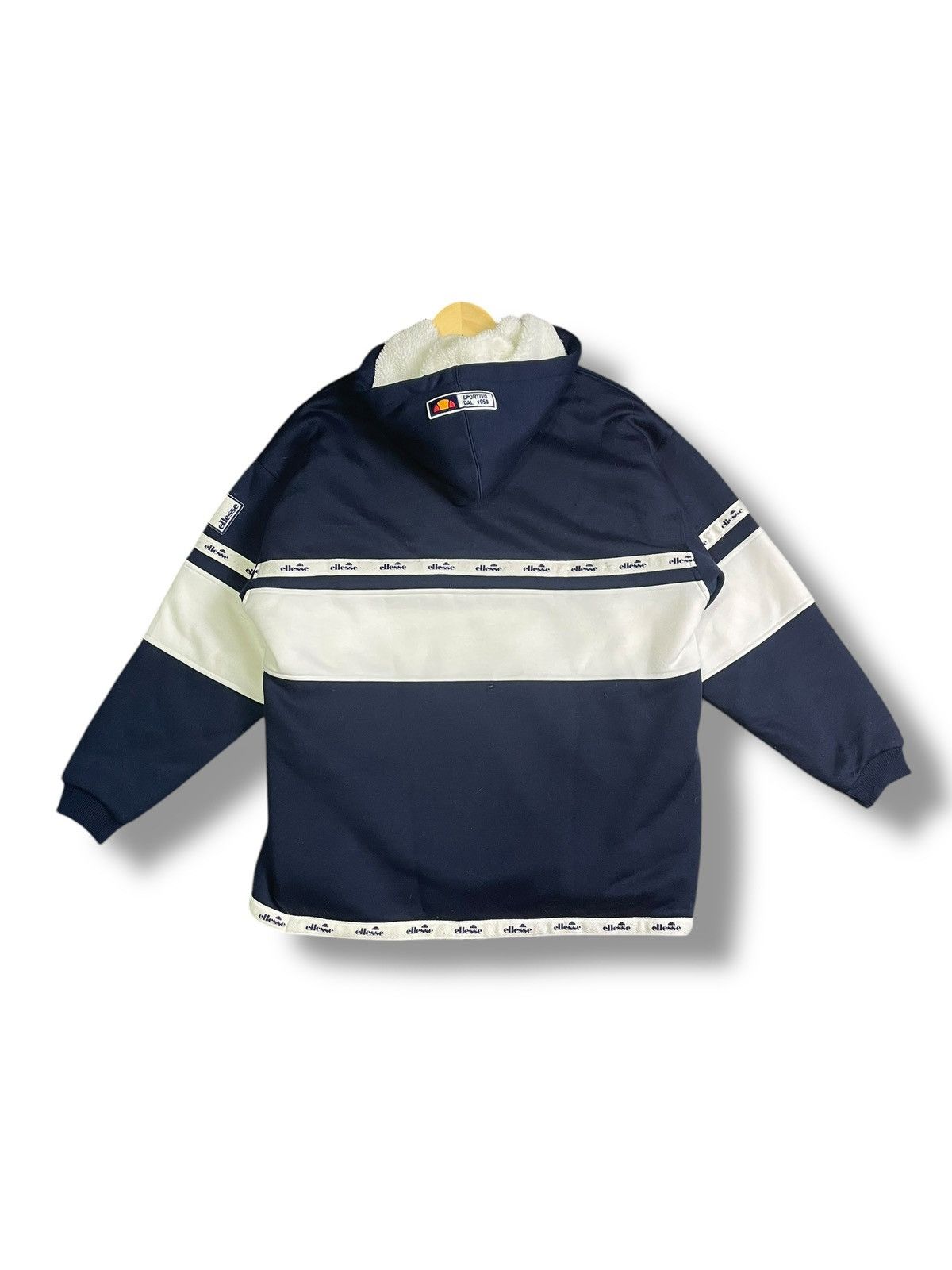 Designer × Ellesse × Vintage Ellese Two Tones Lined Fleece Zipper Sweater (37) Size US M / EU 48-50 / 2 - 4 Thumbnail