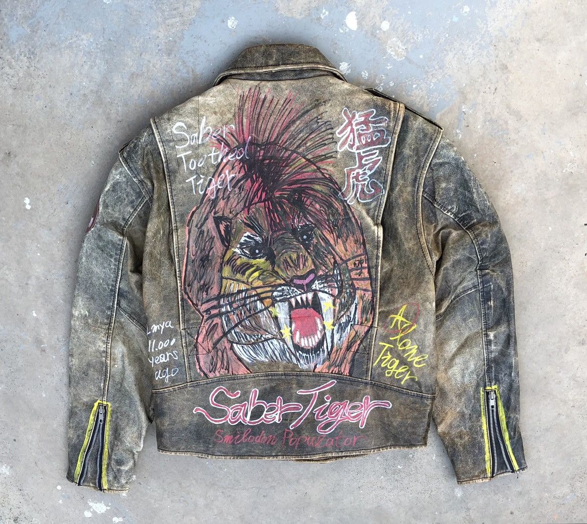 Vintage 🔥VTG Custom Saber Tiger Double Collar Inspired Lewis Leather Size US M / EU 48-50 / 2 - 3 Thumbnail
