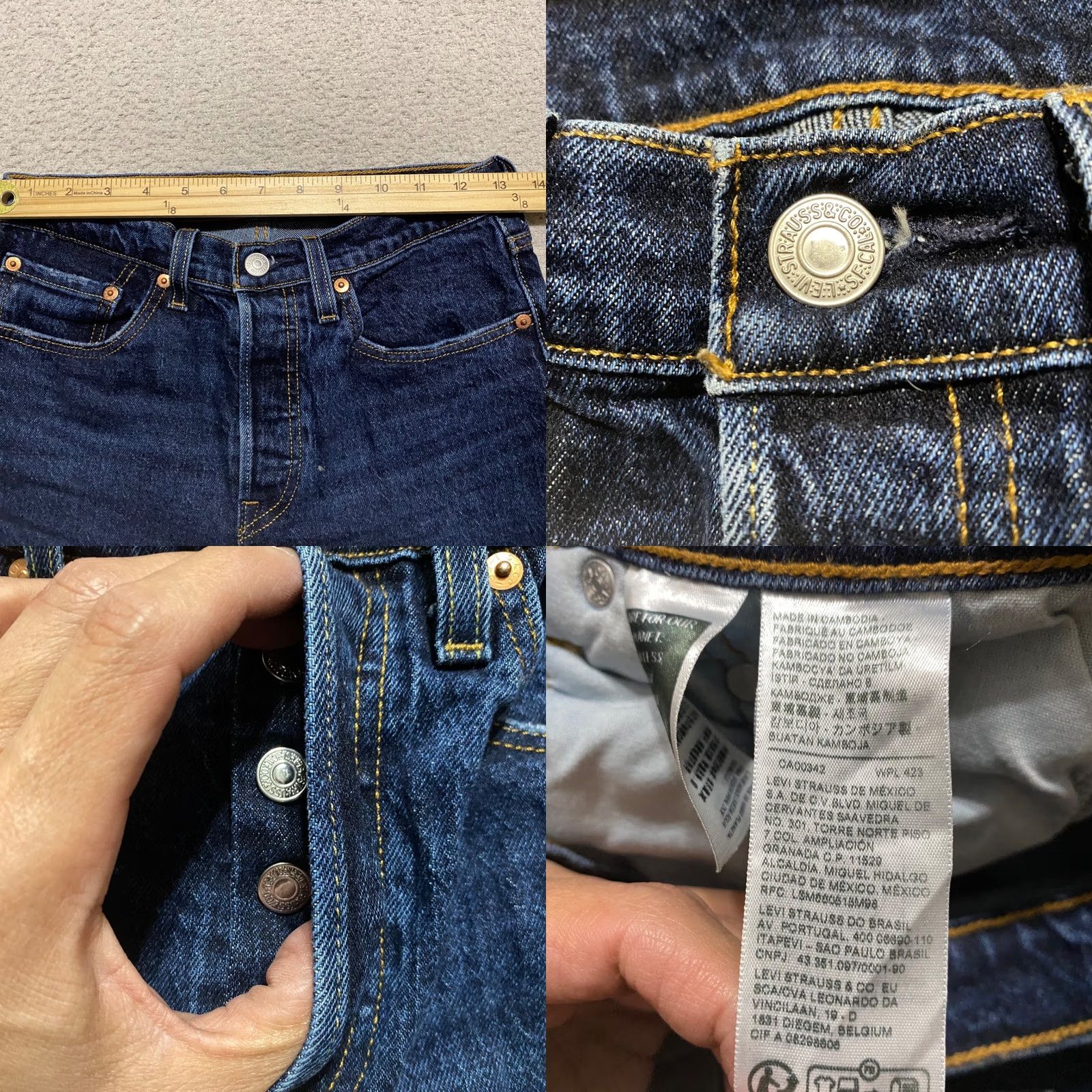Levi's Levi's 501 Jeans Mens sz 26x28 Dark Wash Blue Denim Straight High Rise Size US 26 / EU 42 - 8 Thumbnail