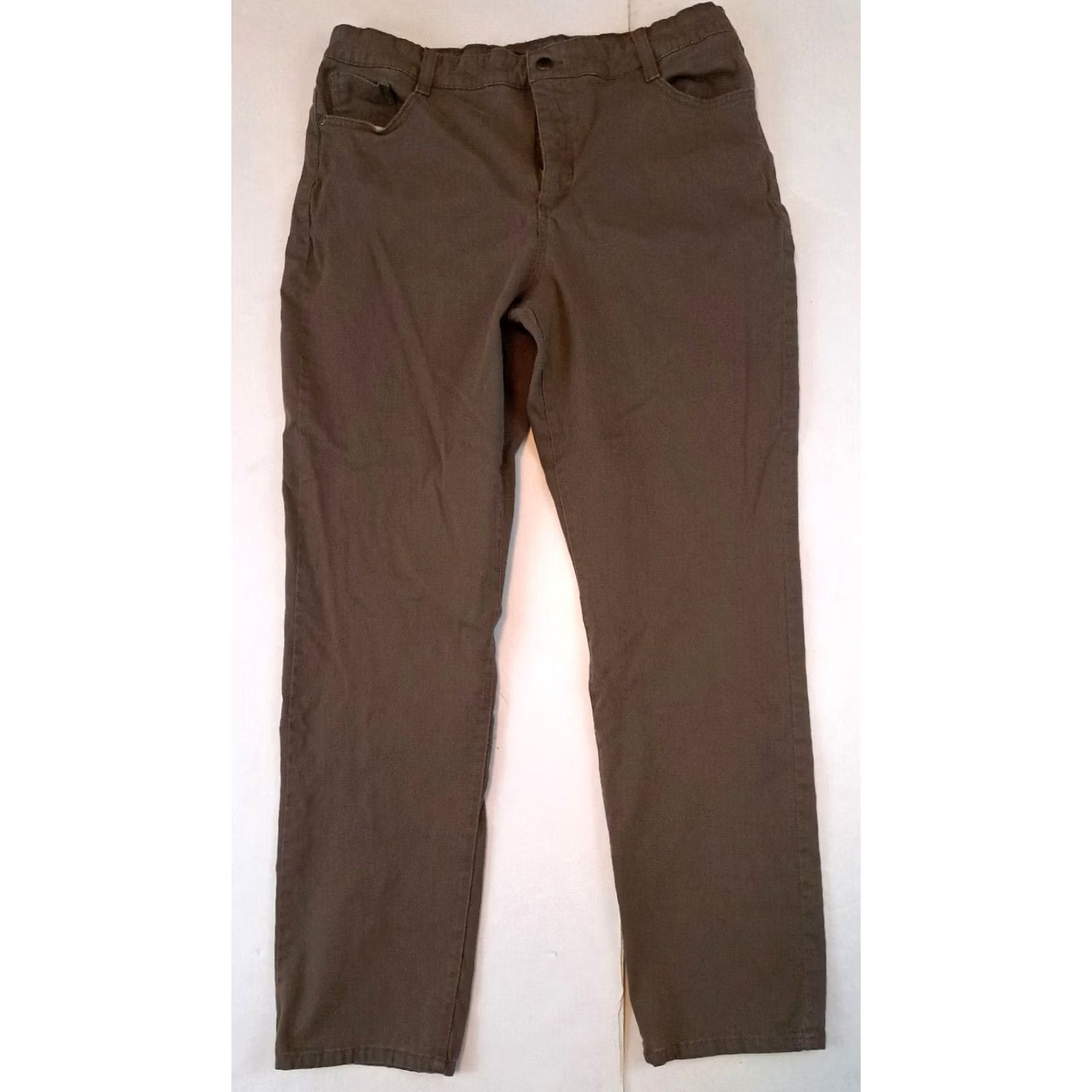 Vintage Bandolino Woman Pants Canvas Khakis 34 in Waist 31 in Inseam 16 Regular Brown 100% Cotton Walking Activewear Womens Size 38" / US 16 / IT 52 - 2 Thumbnail