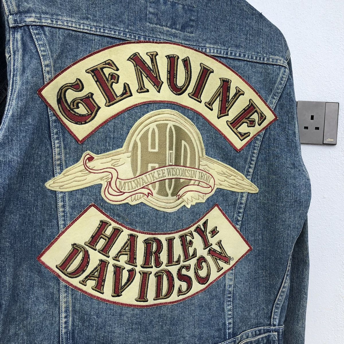 Harley Davidson Vintage Harley Davidson Patch Logo Denim Trucker Jacket Size US M / EU 48-50 / 2 - 3 Thumbnail