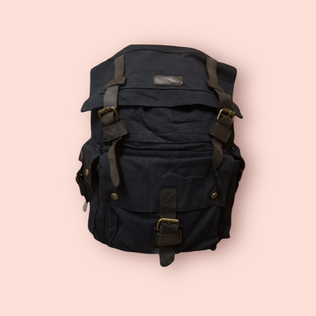 Canvas × Japanese Brand DOPE🔥 CLELO CANVAS LEATHER TRAVEL BACKPACK Size ONE SIZE - 4 Thumbnail
