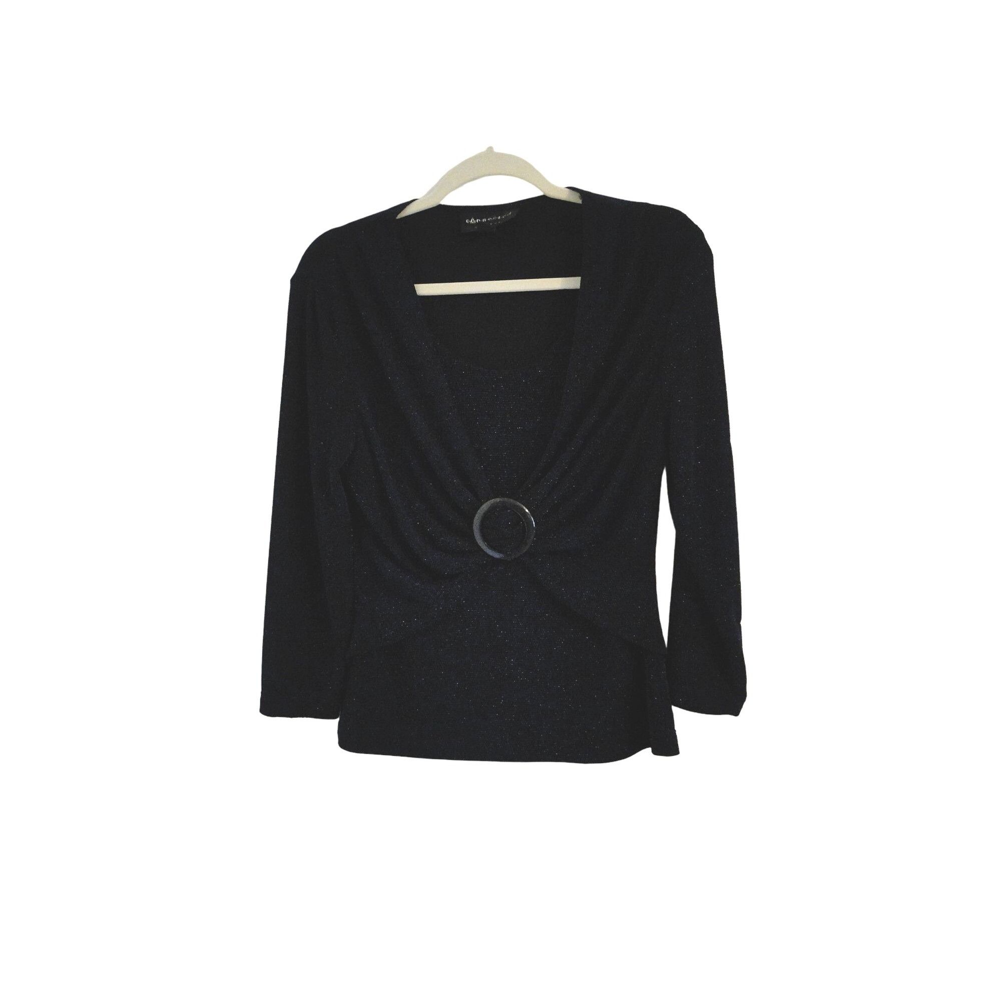 Other Connected Apparel Top Womens Medium M Black Blue Sparkle Size M / US 6-8 / IT 42-44 - 1 Thumbnail