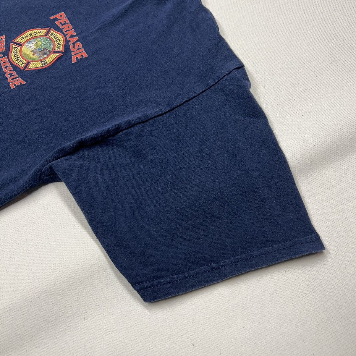Vintage Fire Rescue Tee Shirt Blue Fighter Bucks County PA Truck Size US XL / EU 56 / 4 - 9 Thumbnail