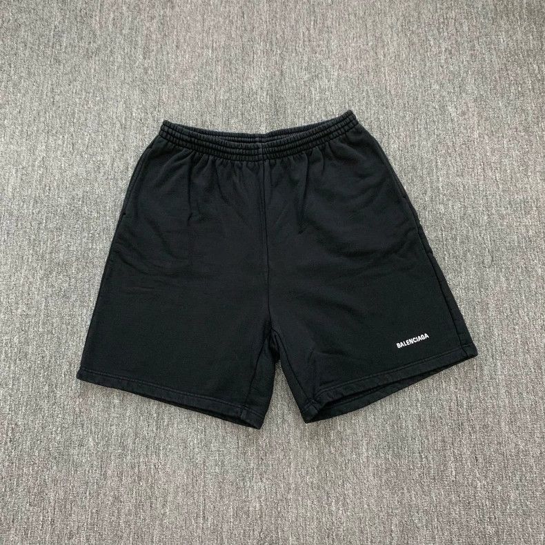 Balenciaga Balenciaga Black Embroidered Logo Shorts Size US 30 / EU 46 - 1 Thumbnail