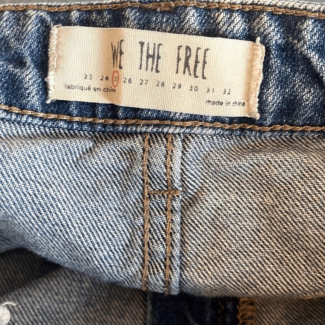 Vintage We The Free Women's Zip up Mini Skirt Size 25 Blue Frayed Hem Size 42" / US 20 - 4 Thumbnail