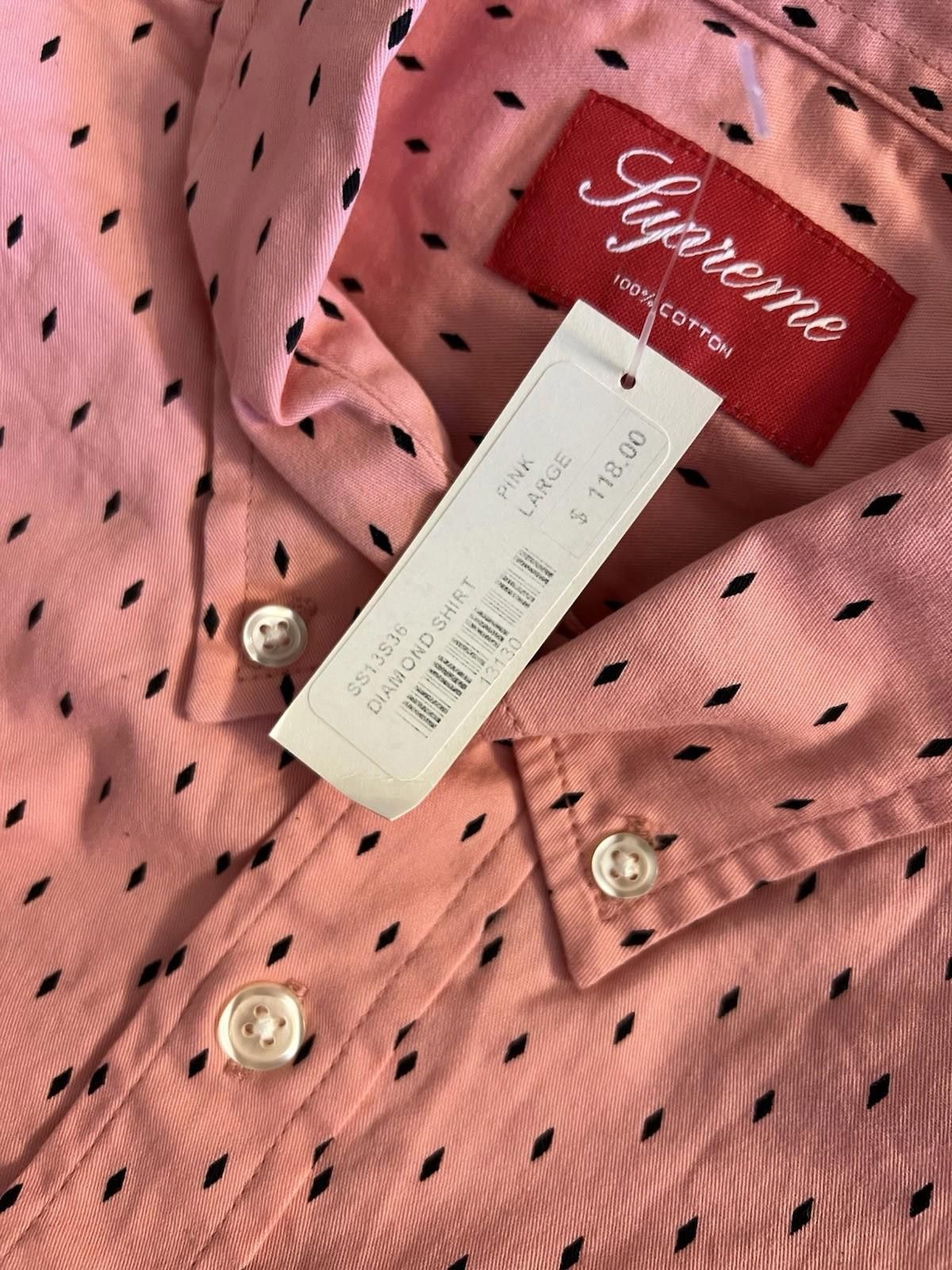 Supreme SS13 SUPREME DIAMOND SHIRT PINK LARGE 2013 Size US L / EU 52-54 / 3 - 12 Thumbnail