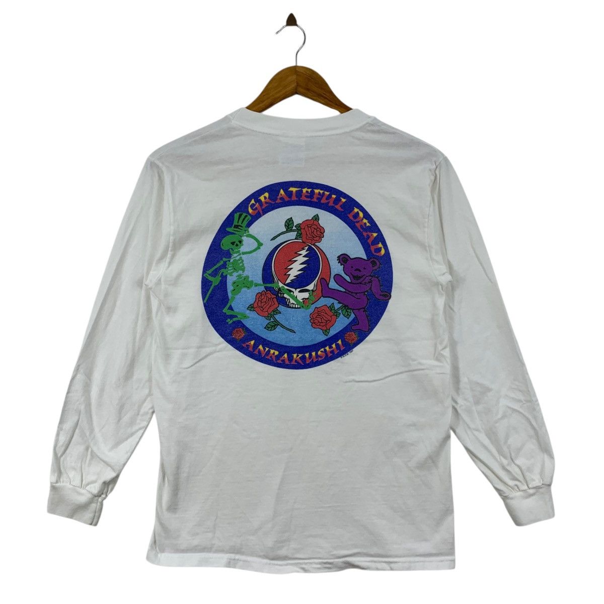 Grateful Dead Vintage 1997 GRATEFUL DEAD ANRAKUSHI Logo Print White Shirt Size US S / EU 44-46 / 1 - 1 Thumbnail