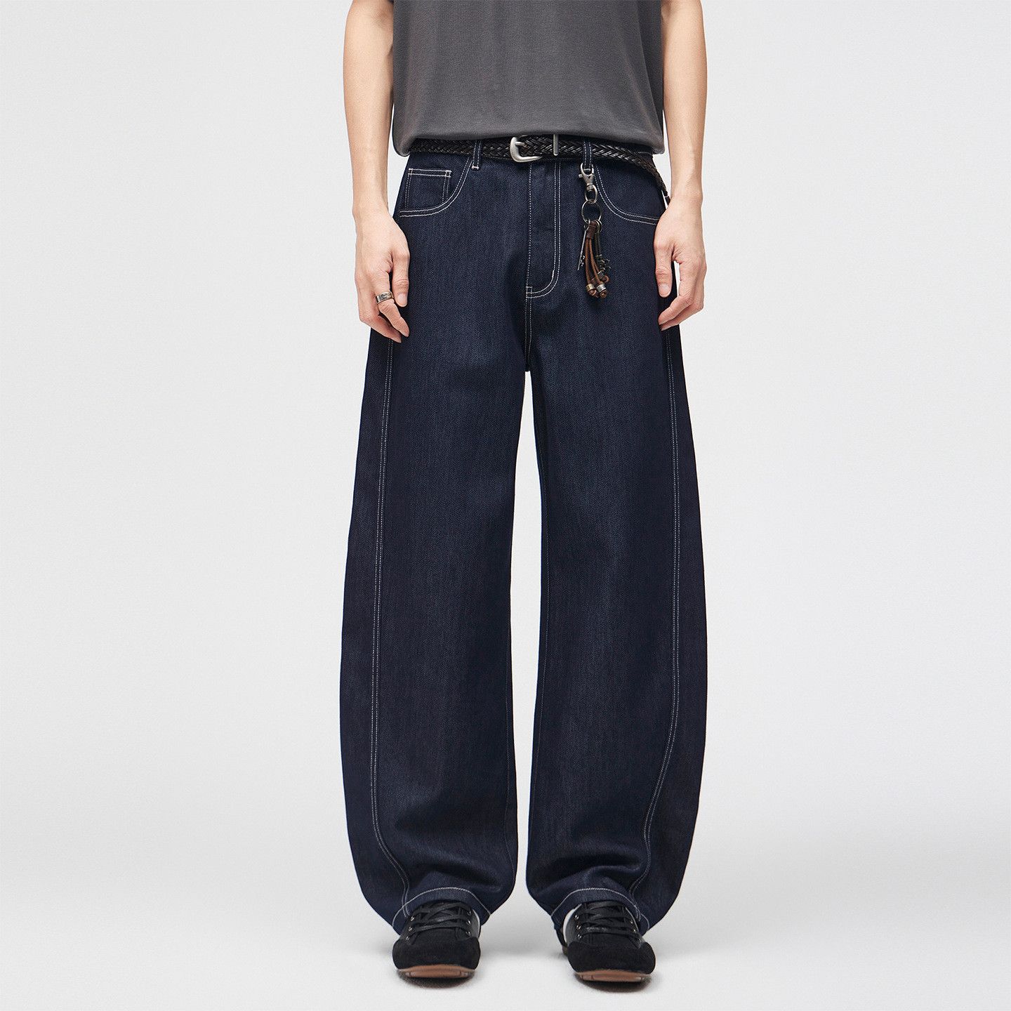 Vintage Men's American-style loose wide-leg casual curved jeans Size US 32 / EU 48 - 1 Thumbnail