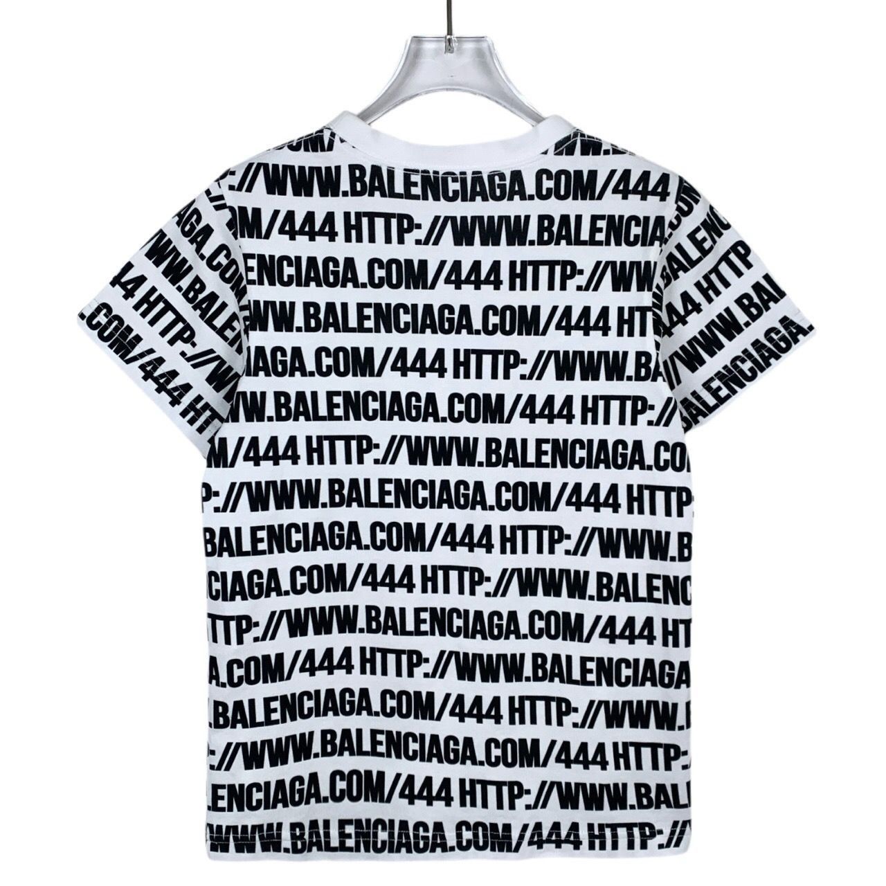 Balenciaga Balenciaga Allover Logo Print White & Black Cotton T-Shirt X Size US XS / EU 42 / 0 - 2 Thumbnail
