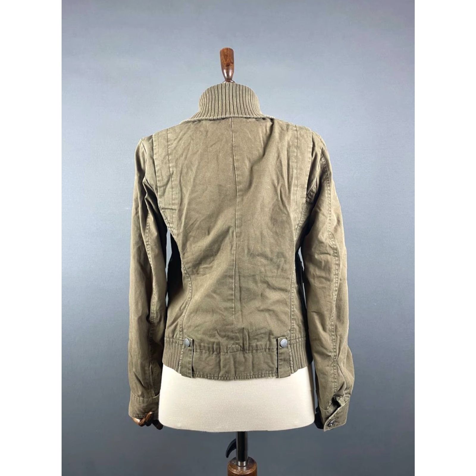 Diesel Diesel Jacket Women's Military Cotton Long Sleeve Brown Pockets Front Zip Button Hooded Mid-Length Regular L Size L / US 10 / IT 46 - 4 Thumbnail