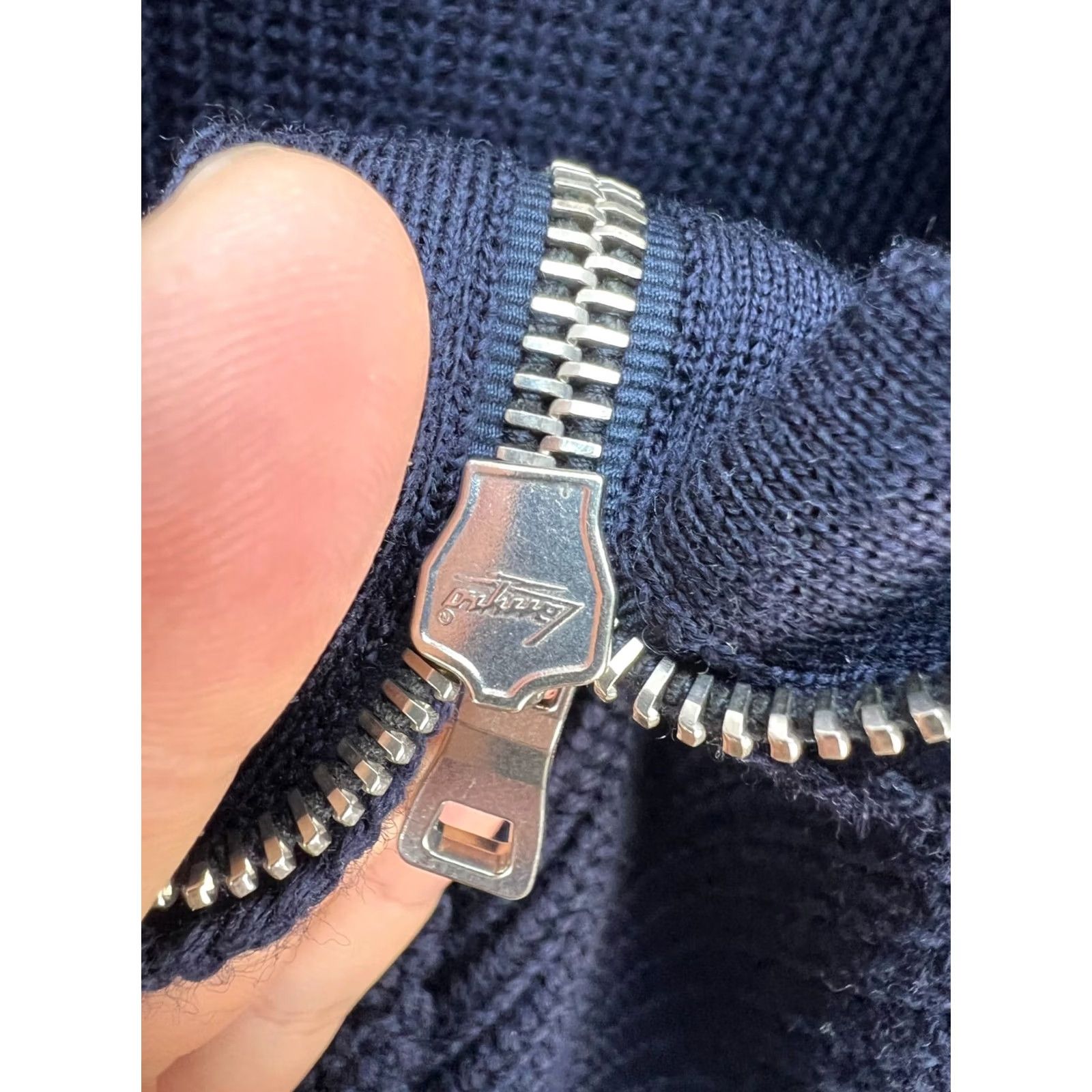 Mr P. Mr P. Porter Merino Wool Zip Up Cardigan Sweater Navy Men's Size M Size US M / EU 48-50 / 2 - 4 Thumbnail