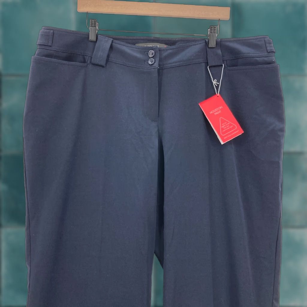 Vintage Lane Bryant Houston Trouser Women's Plus 30/32 Blue Stretch Curvy Fit Pants Flat Front Pockets Workwear Casual Chic Size 30" / US 8 / IT 44 - 1 Thumbnail