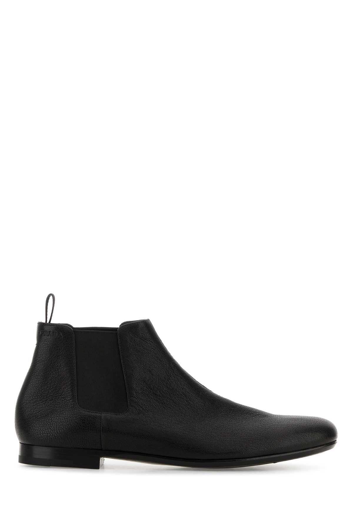 Prada Black Leather Ankle Boots Size US 9.5 / EU 42-43 - 1 Thumbnail